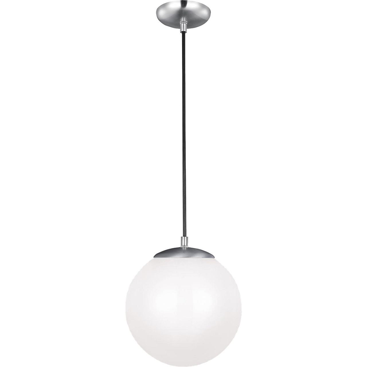 Leo - Hanging Globe 1 Light 10 inch Satin Aluminum Pendant Ceiling Light