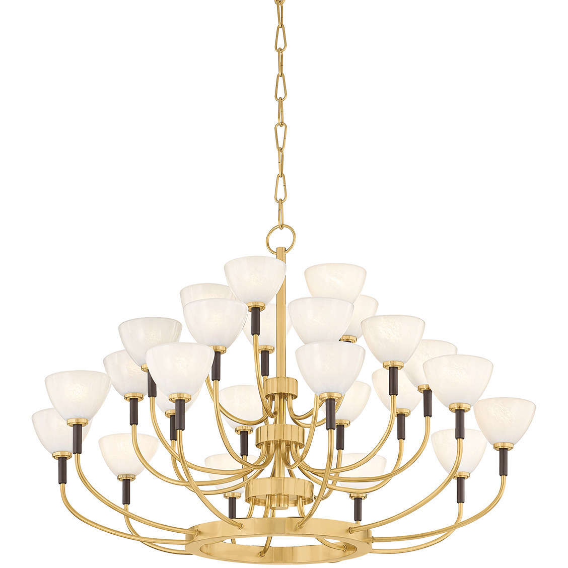 Brahma 25 Light 38 inch Vintage Polished Brass/Bronze Chandelier Ceiling Light