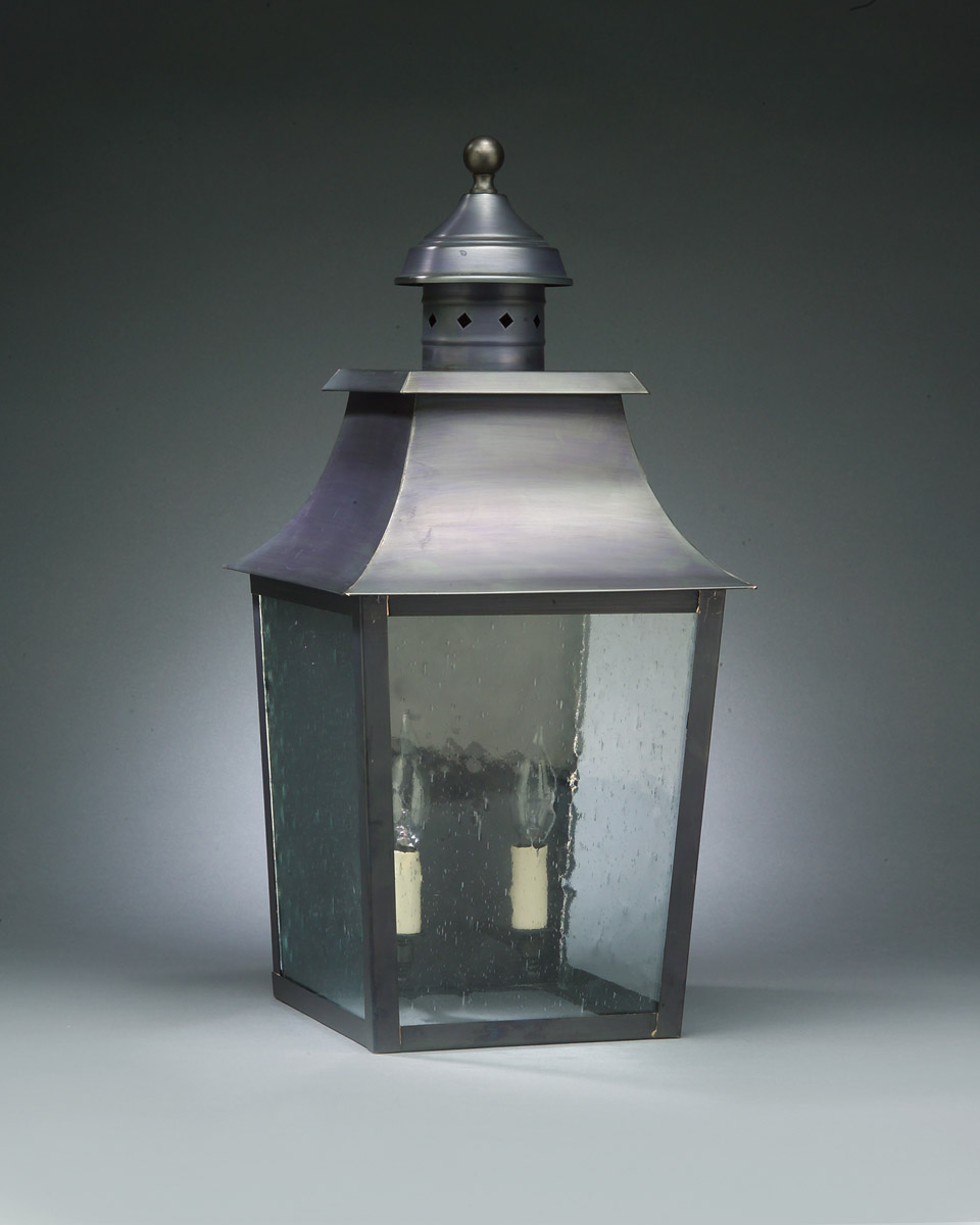 Sharon 1 Light 21 inch Antique Copper Outdoor Wall Lantern in Clear Glass, Chimney, Medium