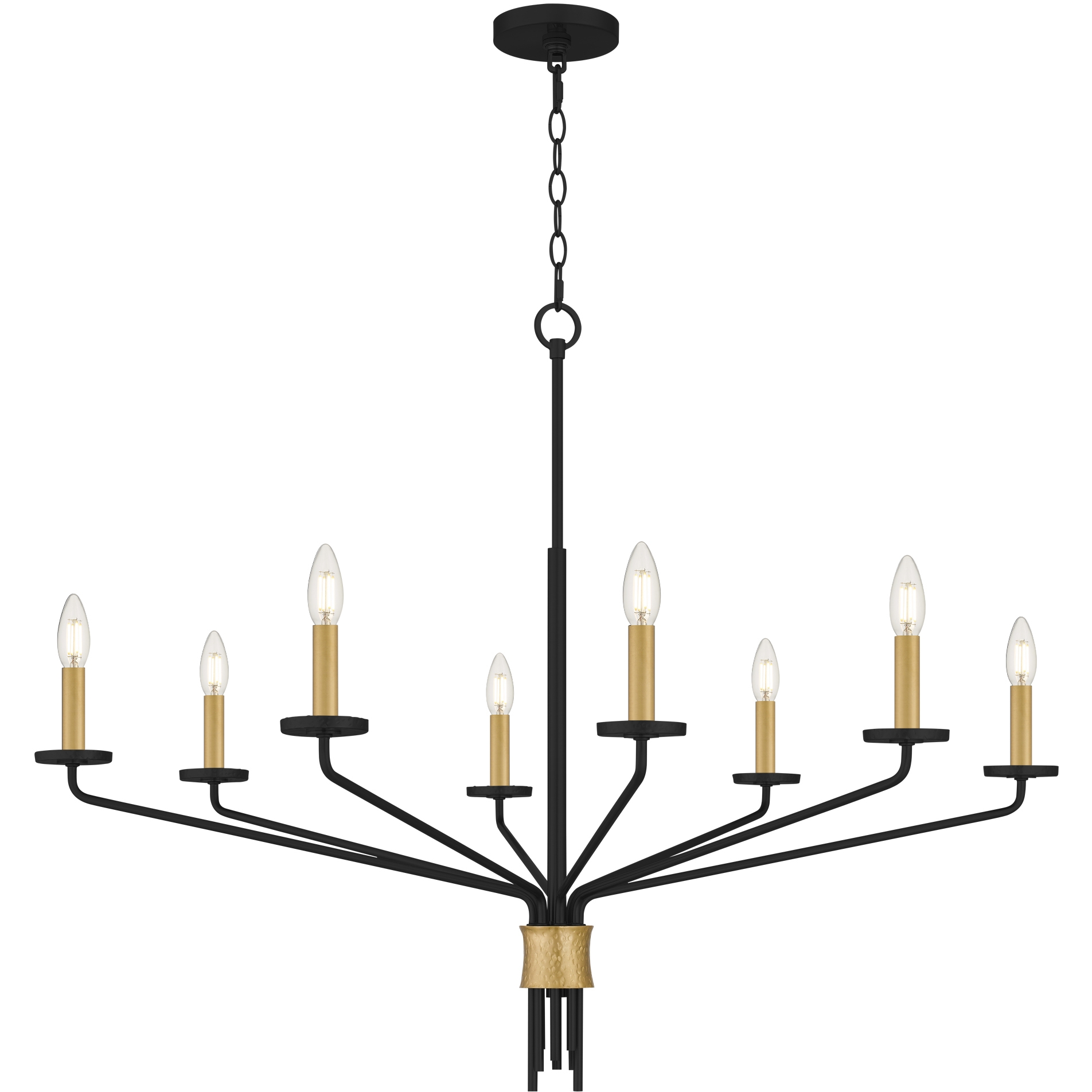 Alexander 8 Light 40 inch Matte Black Chandelier Ceiling Light