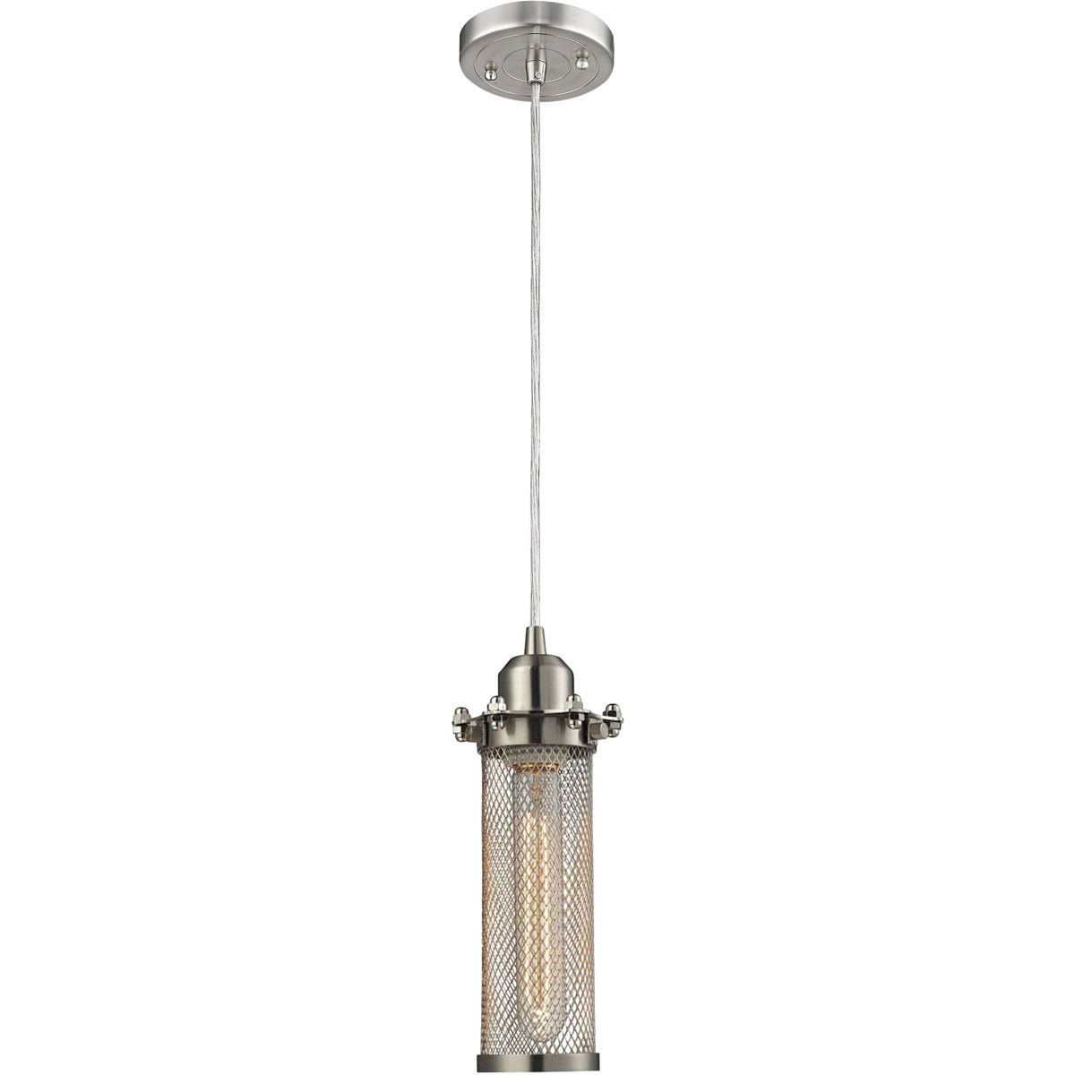 Austere Quincy Hall LED 5 inch Brushed Satin Nickel Mini Pendant Ceiling Light, Austere