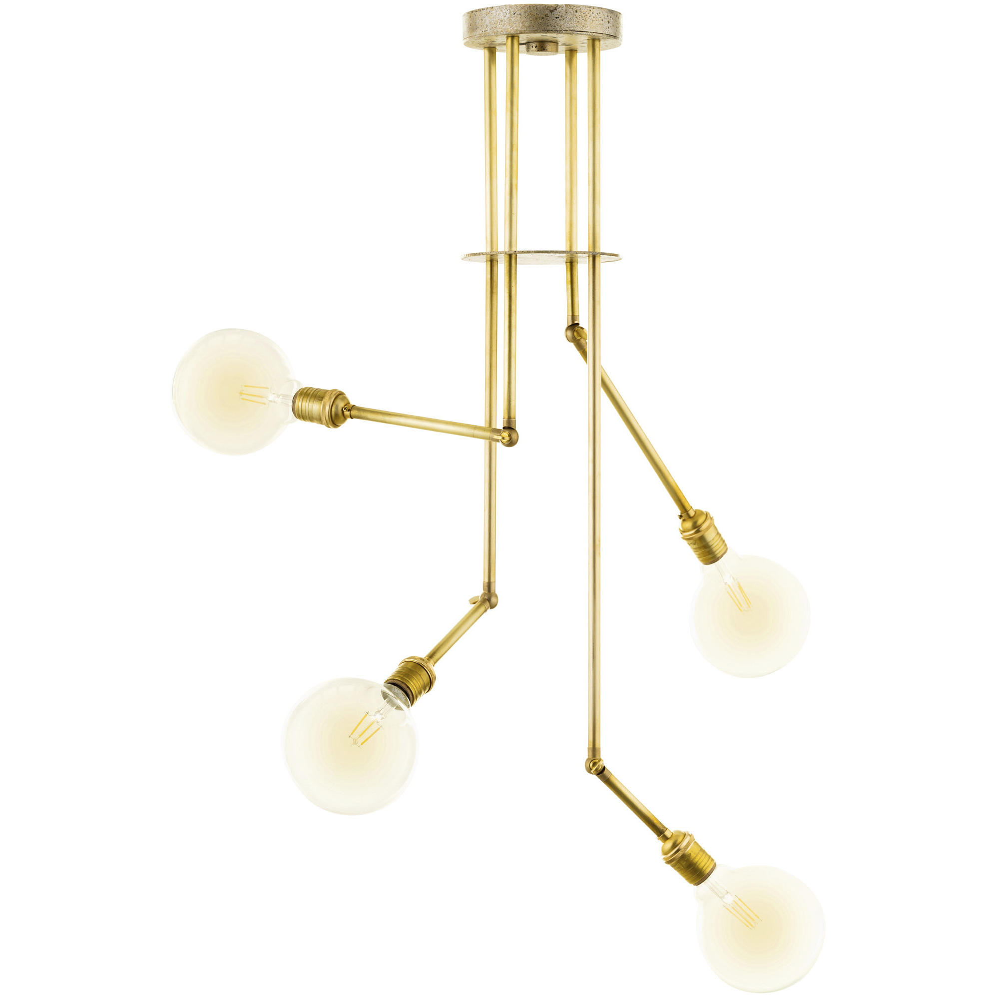 New Traditional 4 Light Brass Pendant Ceiling Light