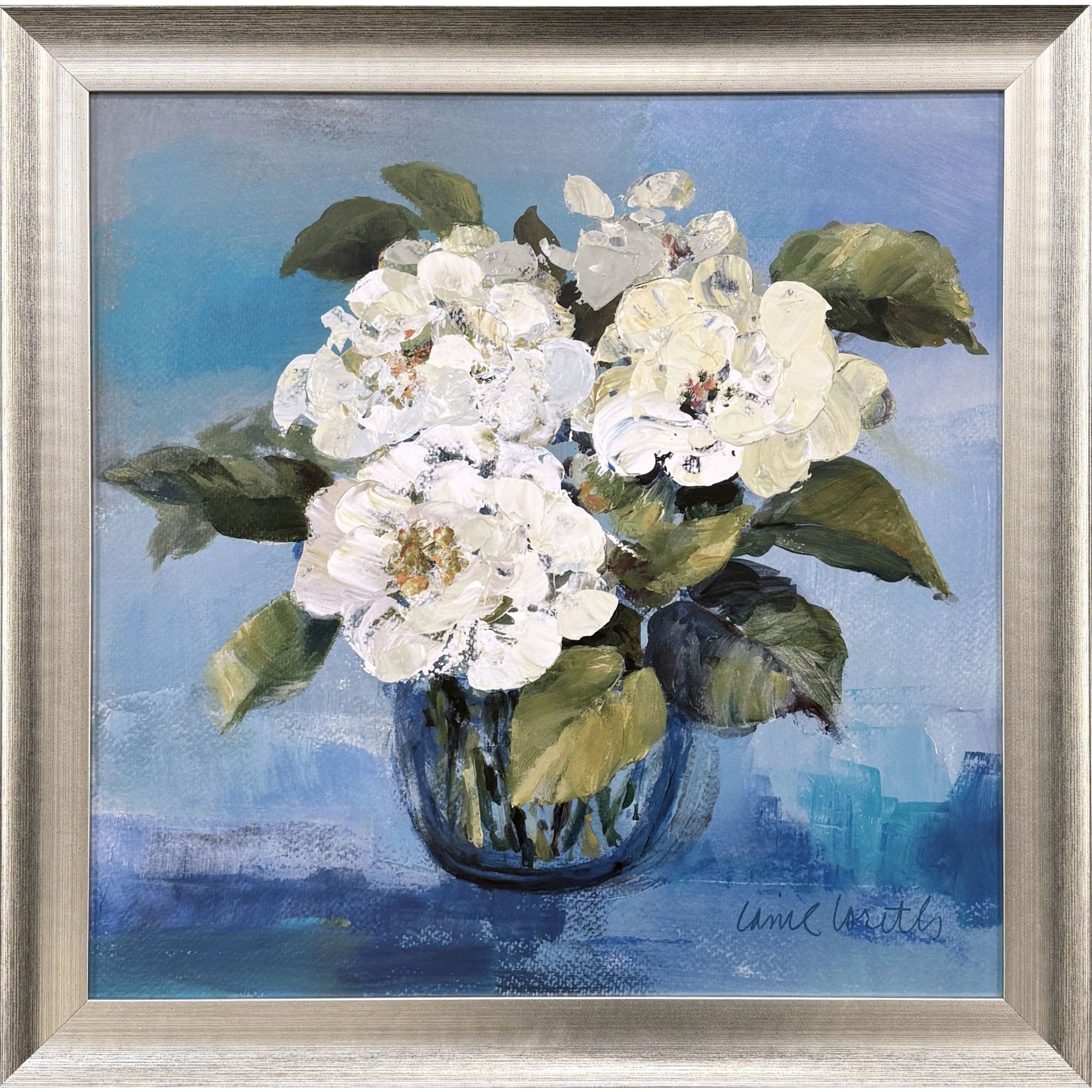 Alluring Blooms Blue and Purple and White and Multi Framed Art, Propac