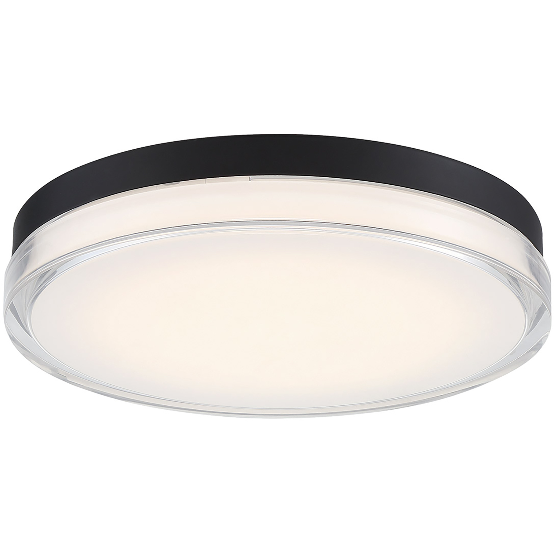 Dot LED 15 inch Black Flush Mount Ceiling Light in 3000K, dweLED
