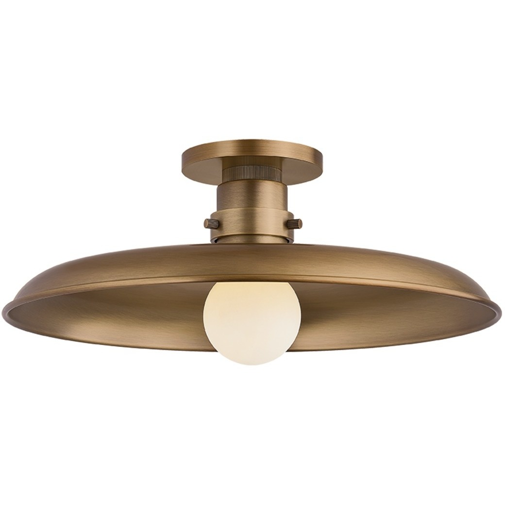 Rainhill 1 Light 16 inch Patina Brass Flush Mount Ceiling Light