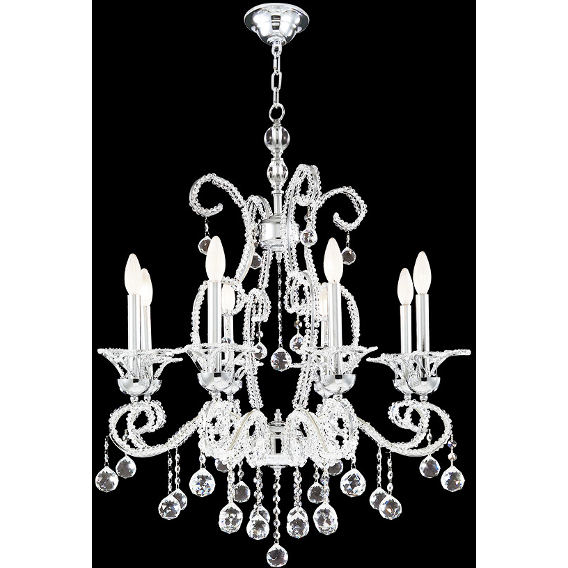 Pearl 8 Light 28 inch Silver Chandelier Ceiling Light
