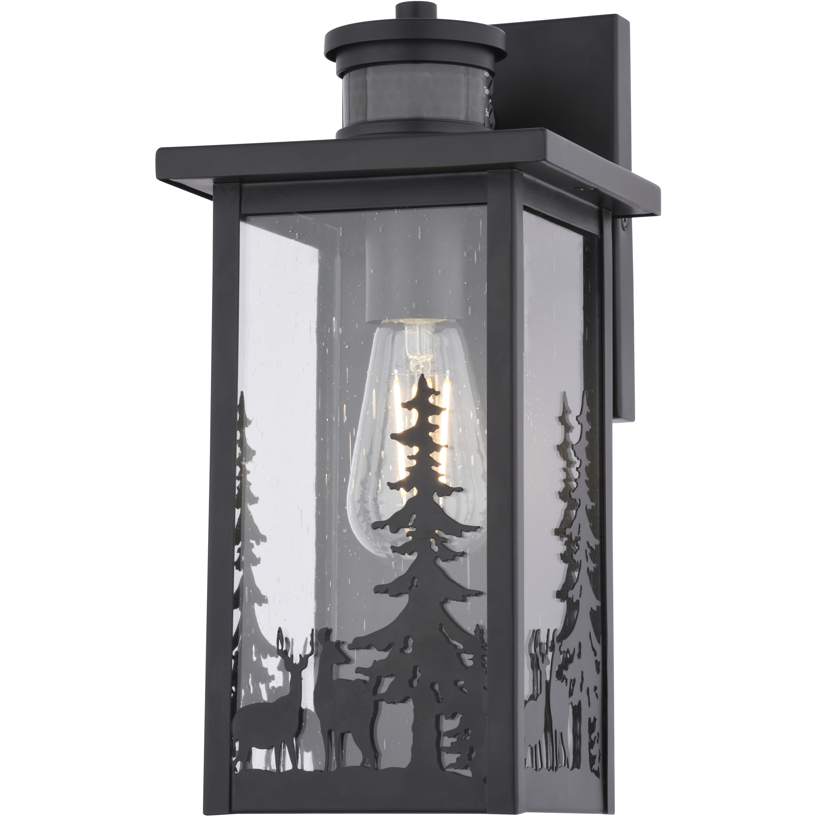 Acadia 1 Light 12.25 inch Matte Black Outdoor Motion Sensor Wall Light