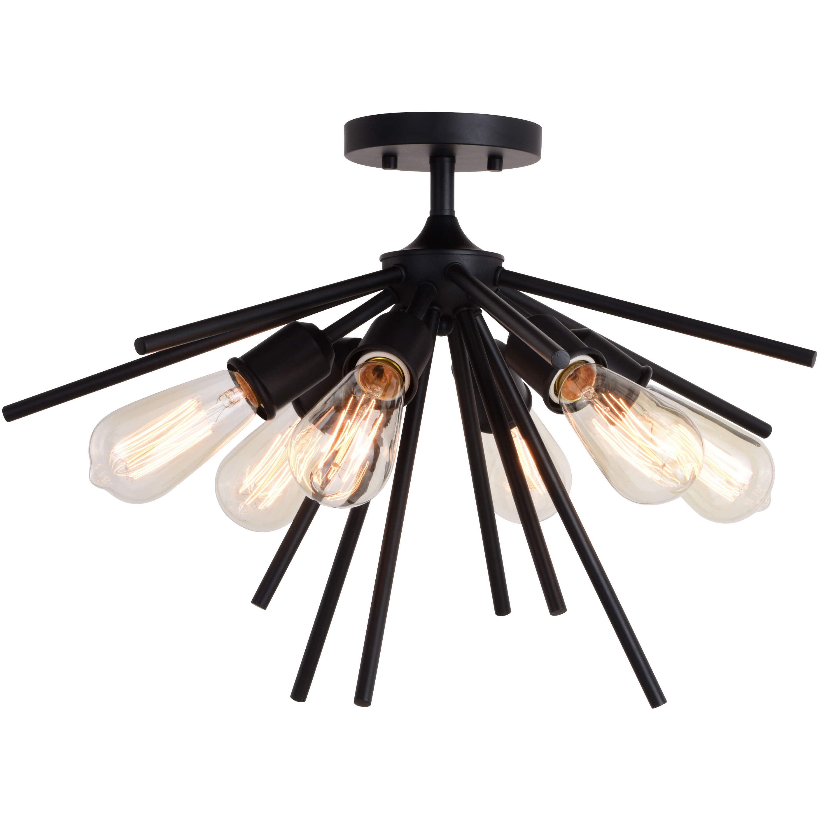Estelle LED 24 inch Matte Black Semi-Flush Mount Ceiling Light