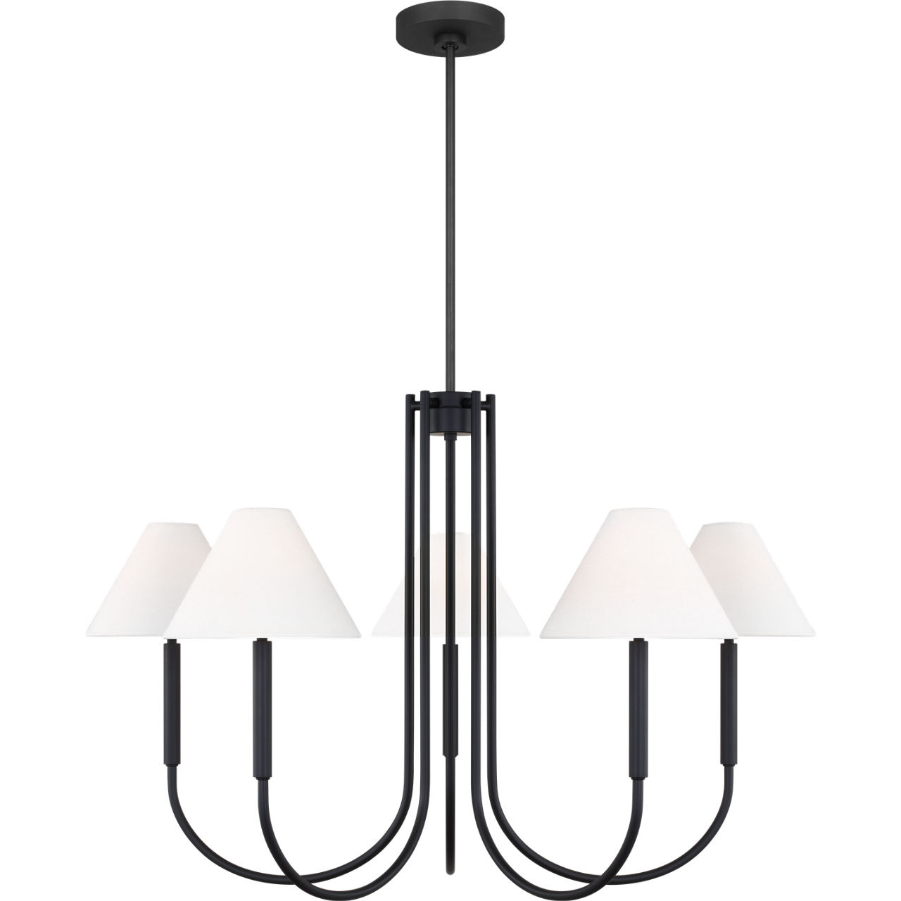 Drew & Jonathan Porteau 5 Light 38 inch Midnight Black Chandelier Ceiling Light