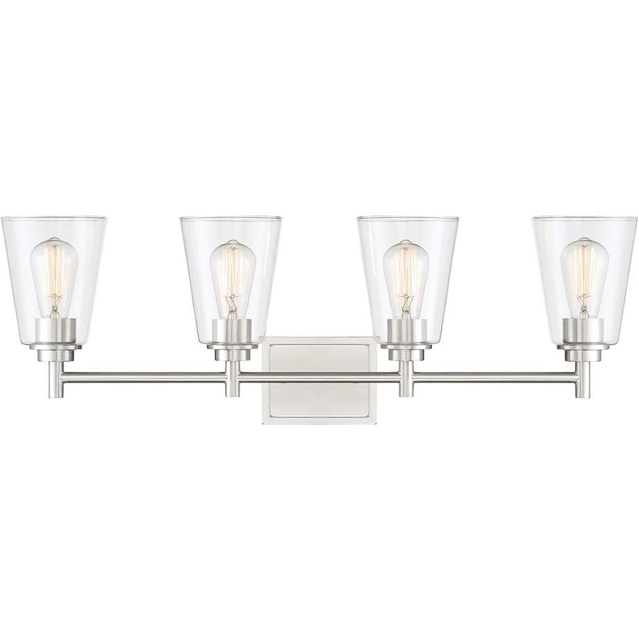 Westin 4 Light 31 inch Satin Platinum Bath Bar Wall Light