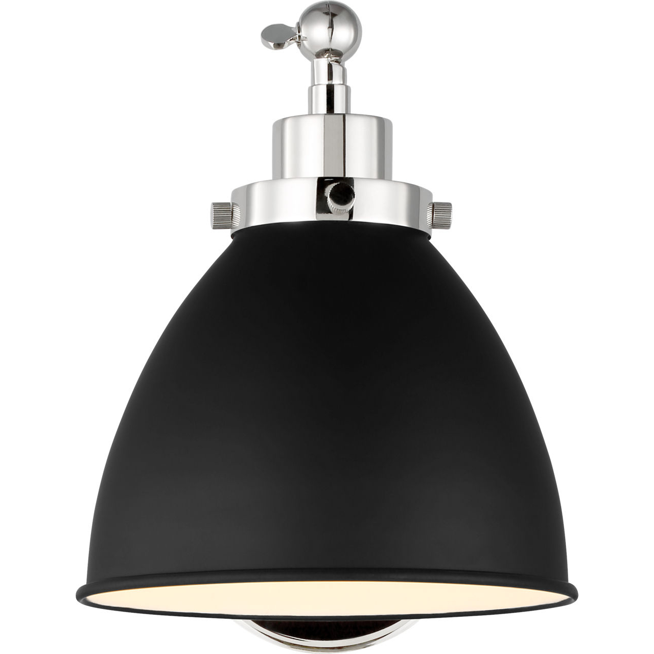 C&M by Chapman & Myers Wellfleet 15.88 inch 75 watt Midnight Black and Polished Nickel Task Sconce Wall Light in Midnight Black / Polished Nickel