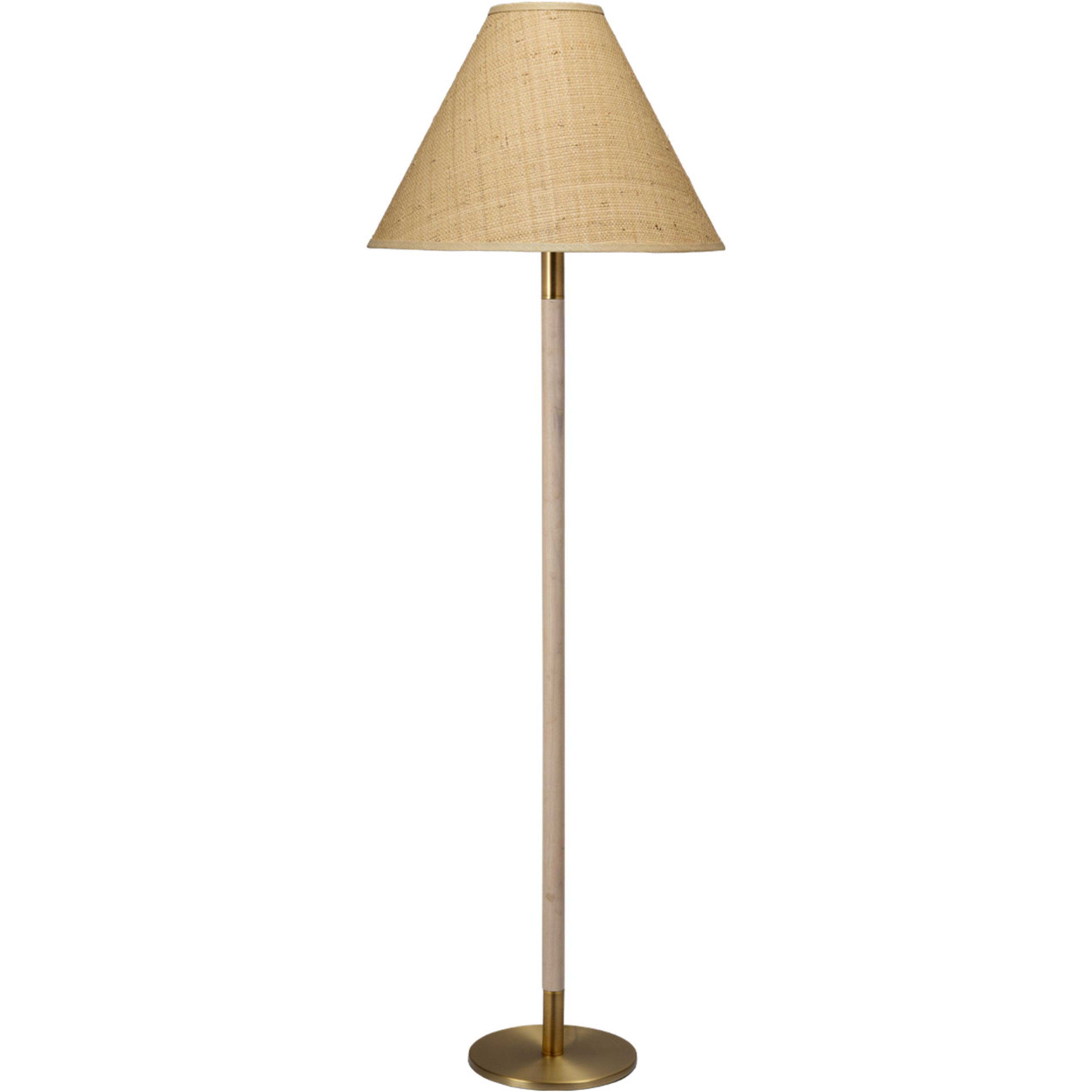 Morgana 64.5 inch 150 watt Natural Wood and Antique Brass Floor Lamp Portable Light