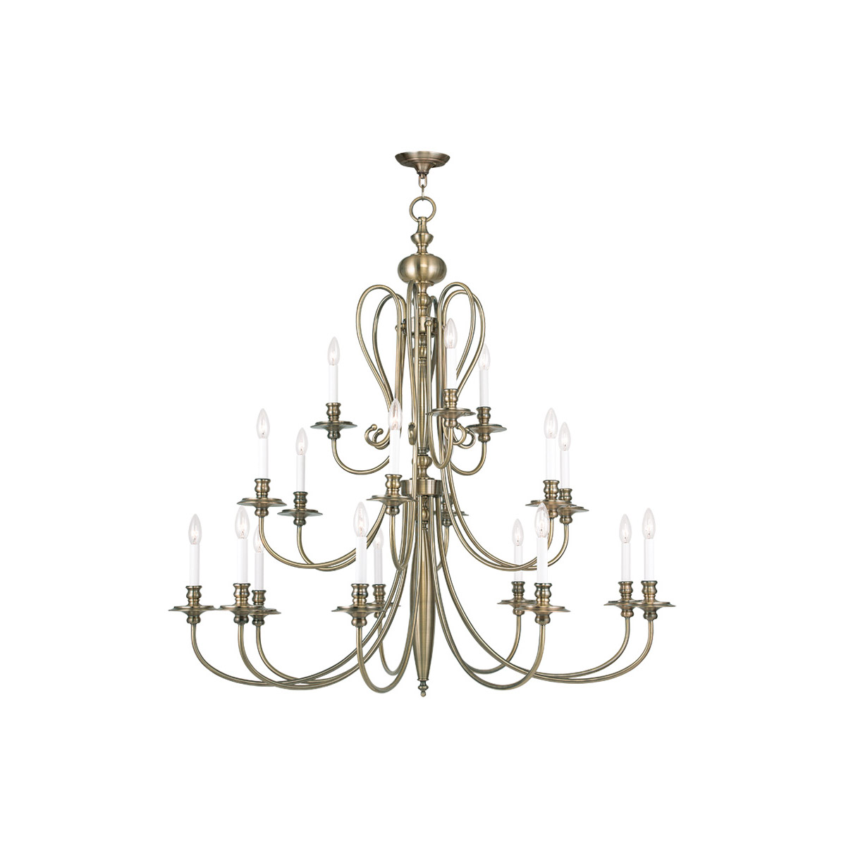 Caldwell 18 Light 46 inch Antique Brass Chandelier Ceiling Light