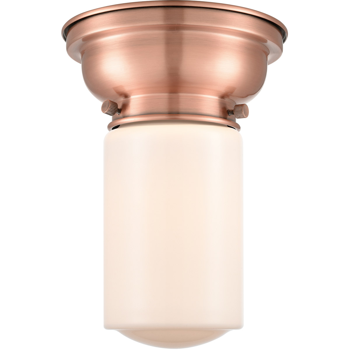 Aditi Dover 1 Light 6 inch Antique Copper Flush Mount Ceiling Light in Matte White Glass, Aditi