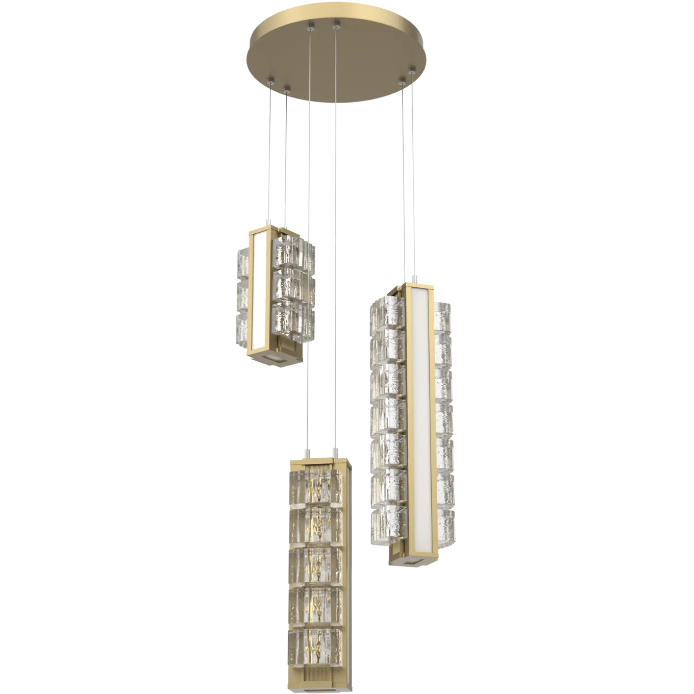 Tessera LED 21.3 inch Gilded Brass with Salt White Multi-Pendant Ceiling Light