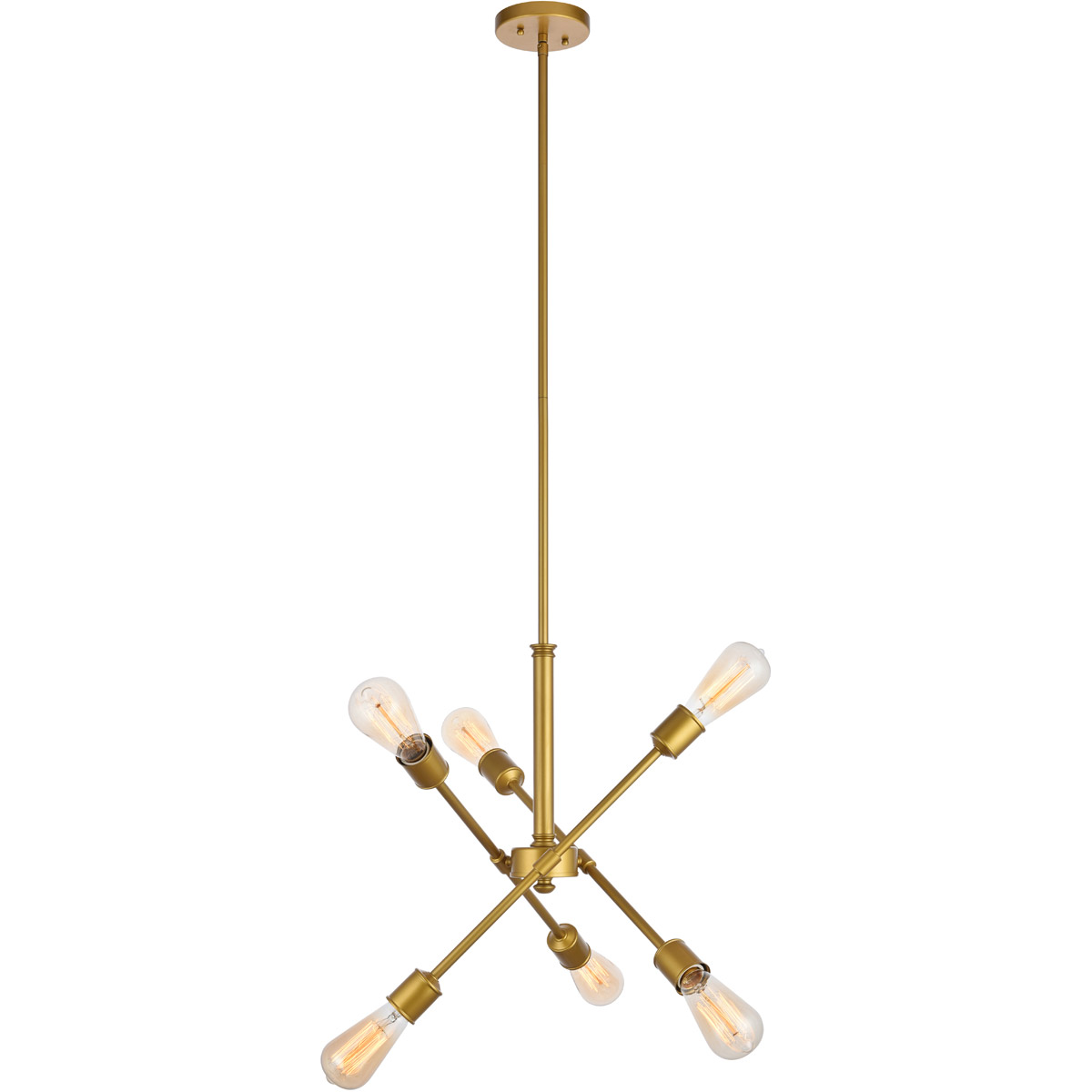 Axel 6 Light 17.1 inch Brass Pendant Ceiling Light