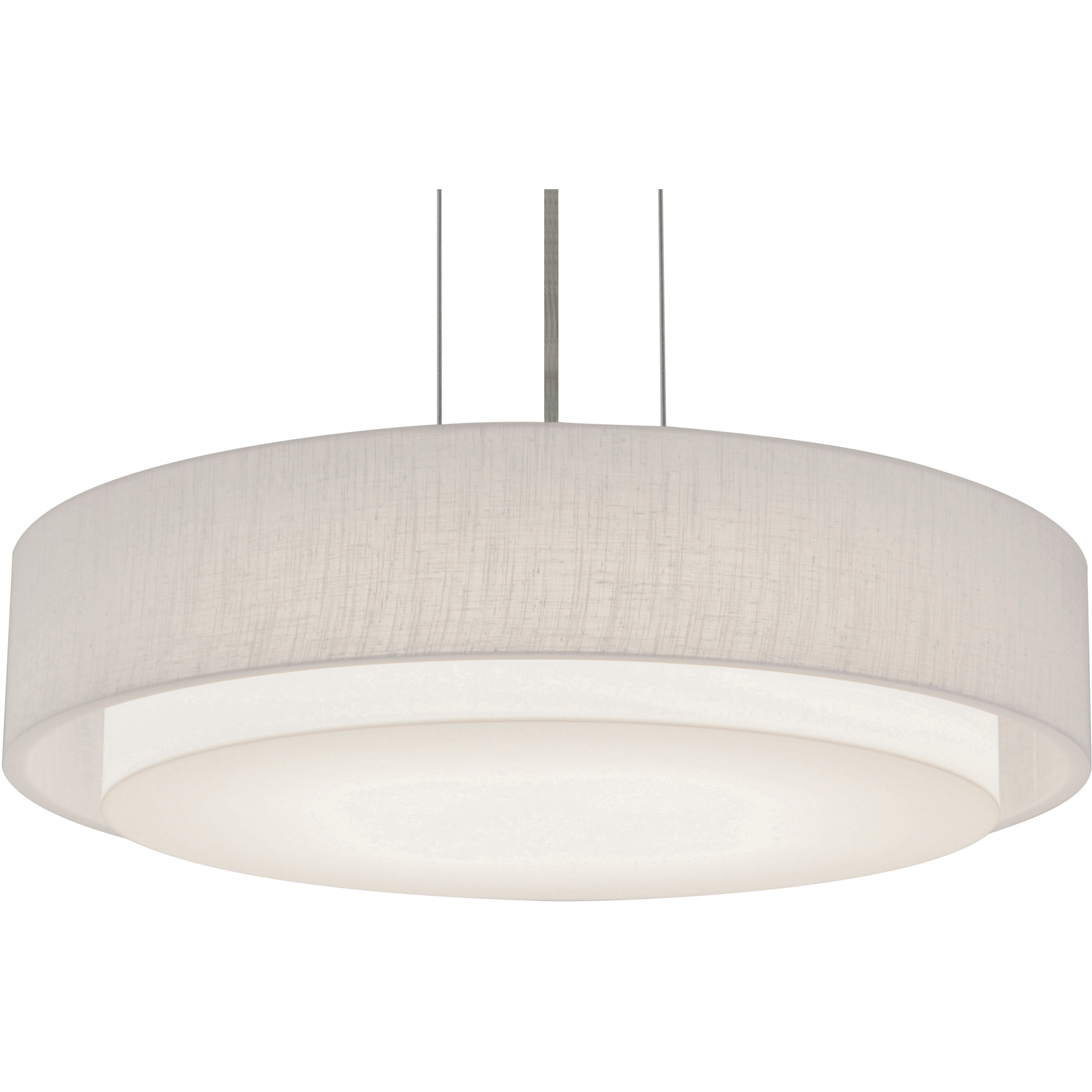 Sanibel 1 Light 18 inch Satin Nickel Pendant Ceiling Light in Linen White