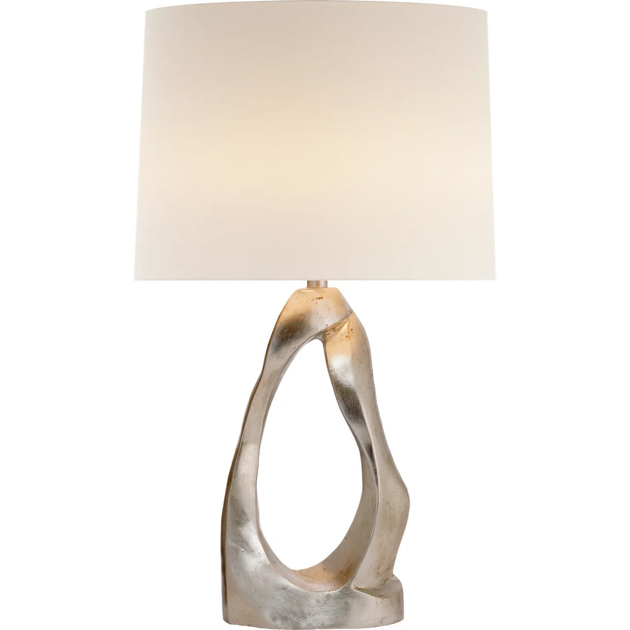 AERIN Cannes2 31 inch 150 watt Burnished Silver Leaf Table Lamp Portable Light