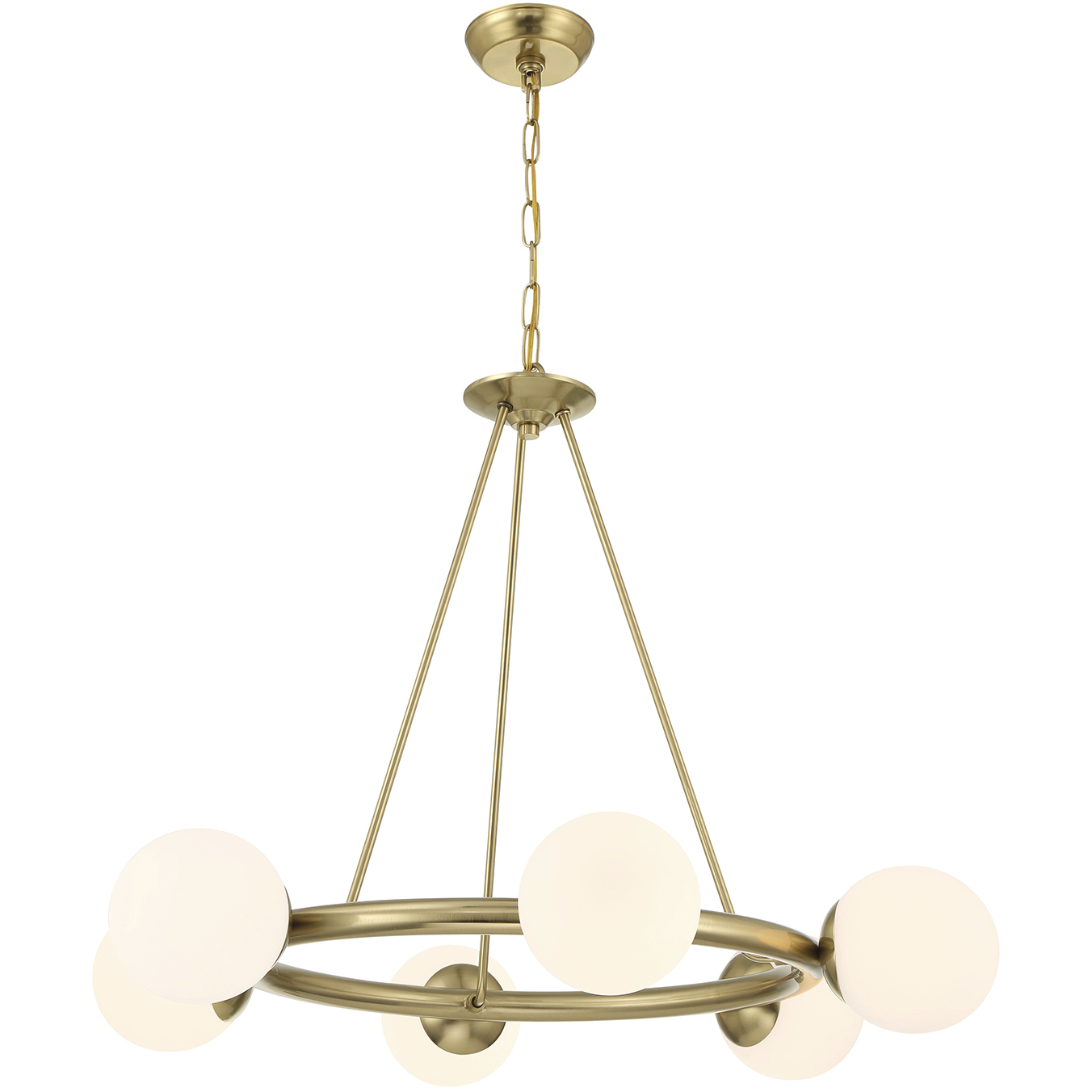 Maverick 6 Light 33.5 inch Vibrant Gold Chandelier Ceiling Light