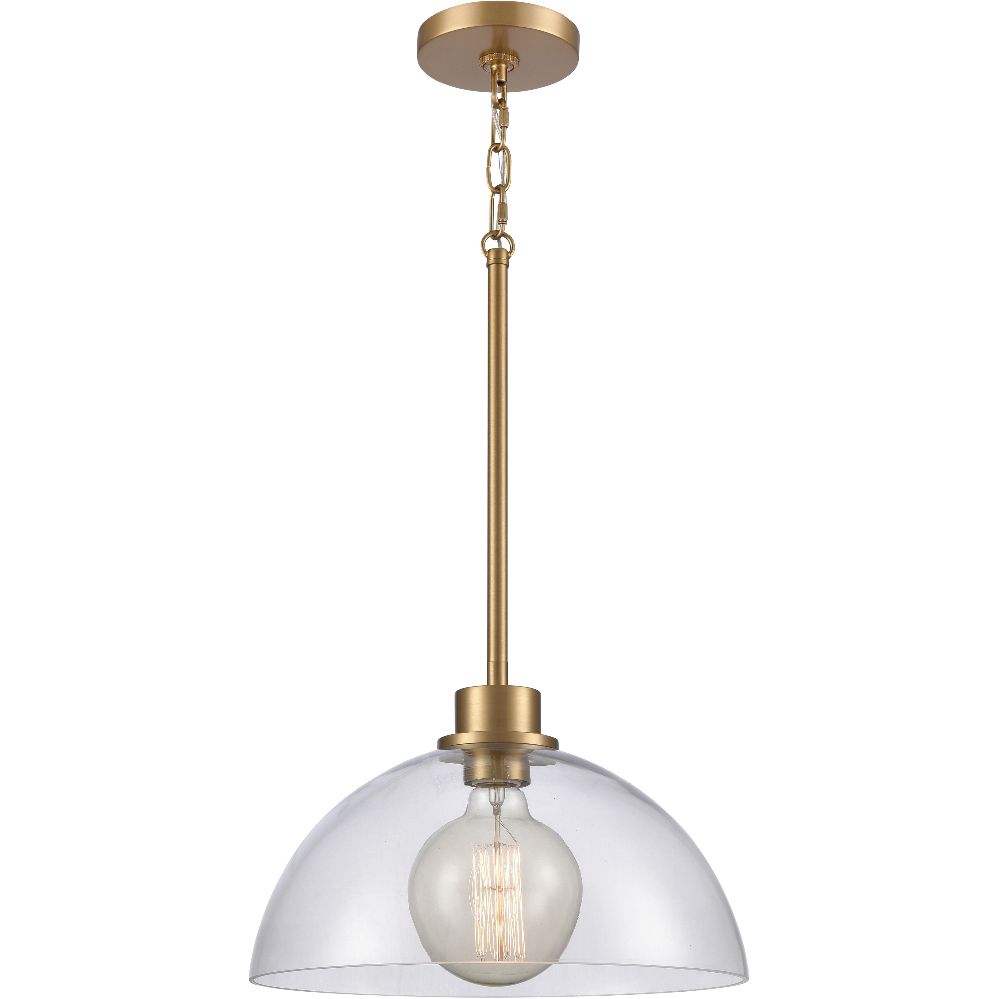 Julian 1 Light 14 inch Brushed Gold Pendant Ceiling Light