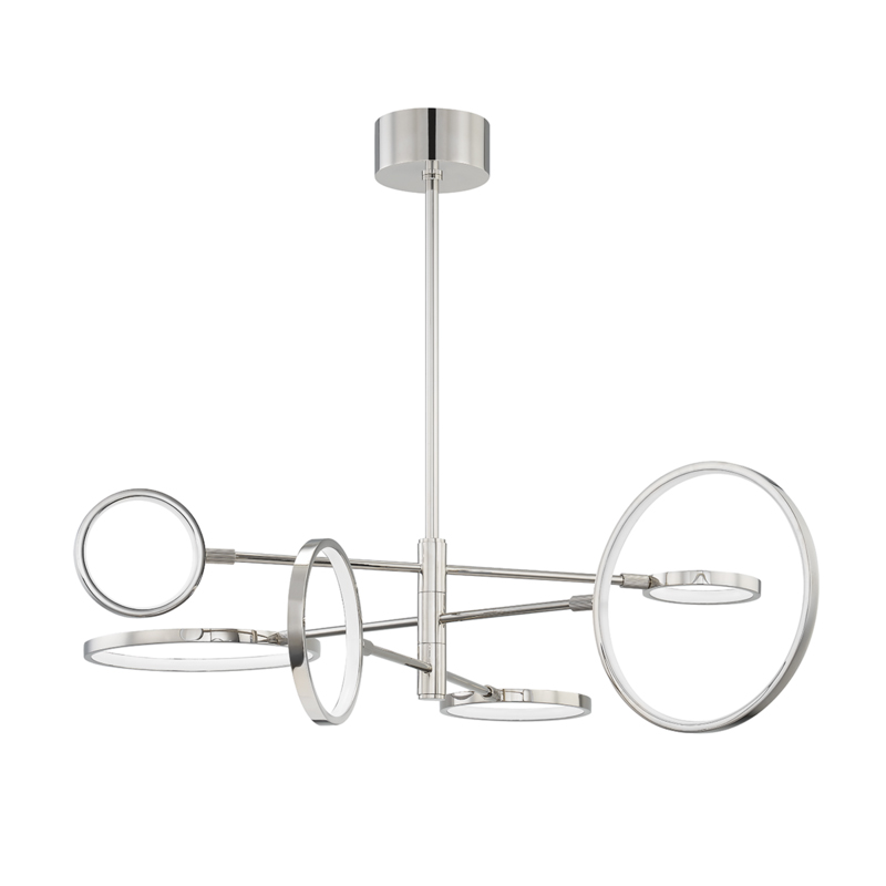 Saturn LED 44.5 inch Polished Nickel Chandelier Ceiling Light