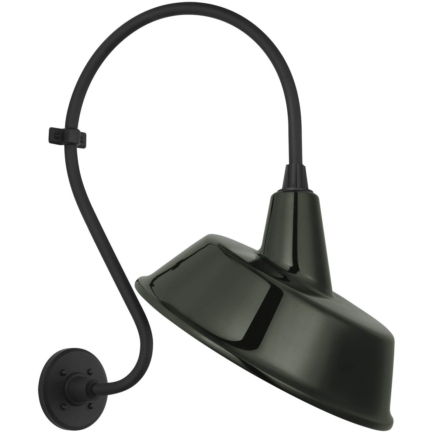 Thomas O'Brien Academy Barn Light LED 24.25 inch Matte Black Larrabee Barn Light in 16" Green Tilted Bowers Shade
