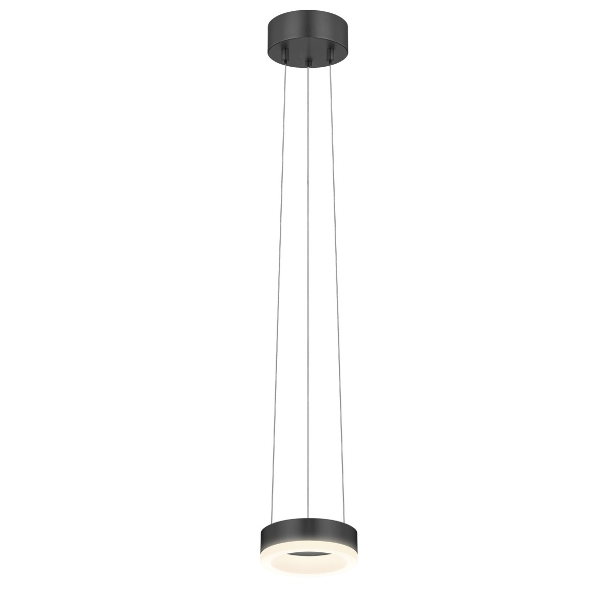 Corona LED 6 inch Satin Black Pendant Ceiling Light in Standard Suspension
