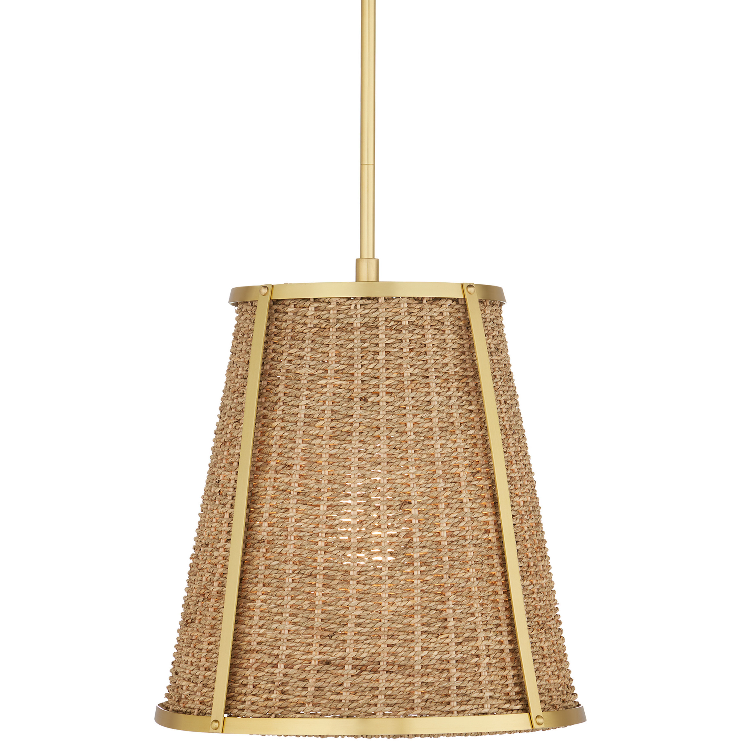 Deauville 1 Light 14 inch Polished Brass Pendant Ceiling Light, Suzanne Duin Collection