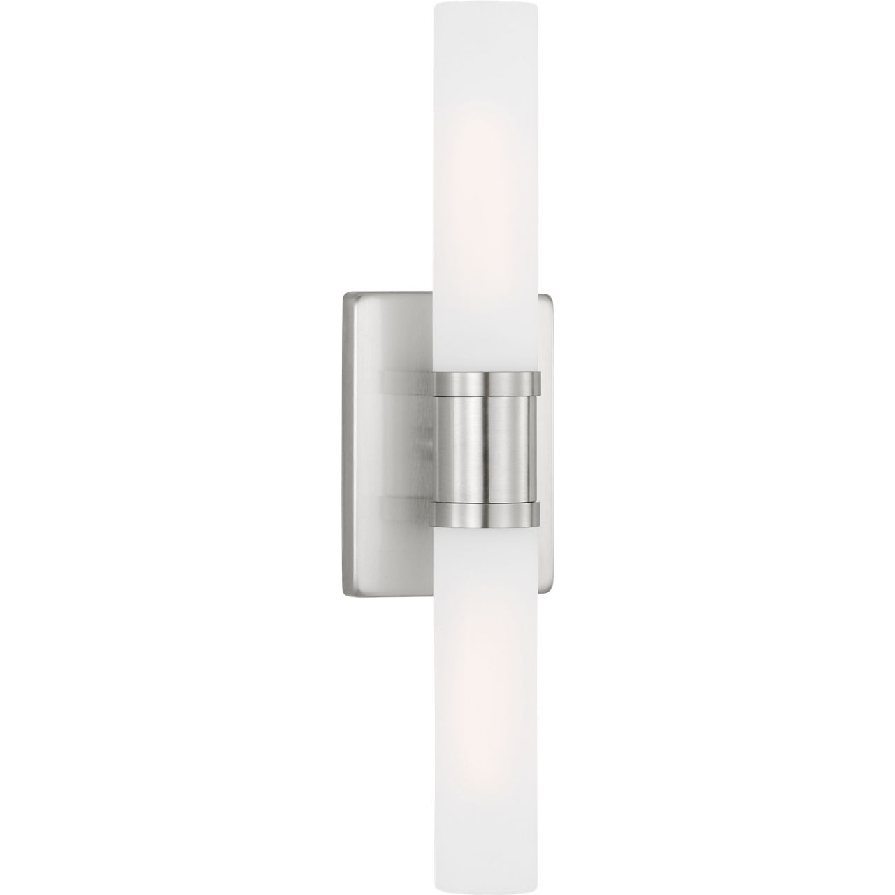 Keaton 2 Light 5 inch Brushed Nickel Bath Vanity Wall Light in Satin Etched Glass