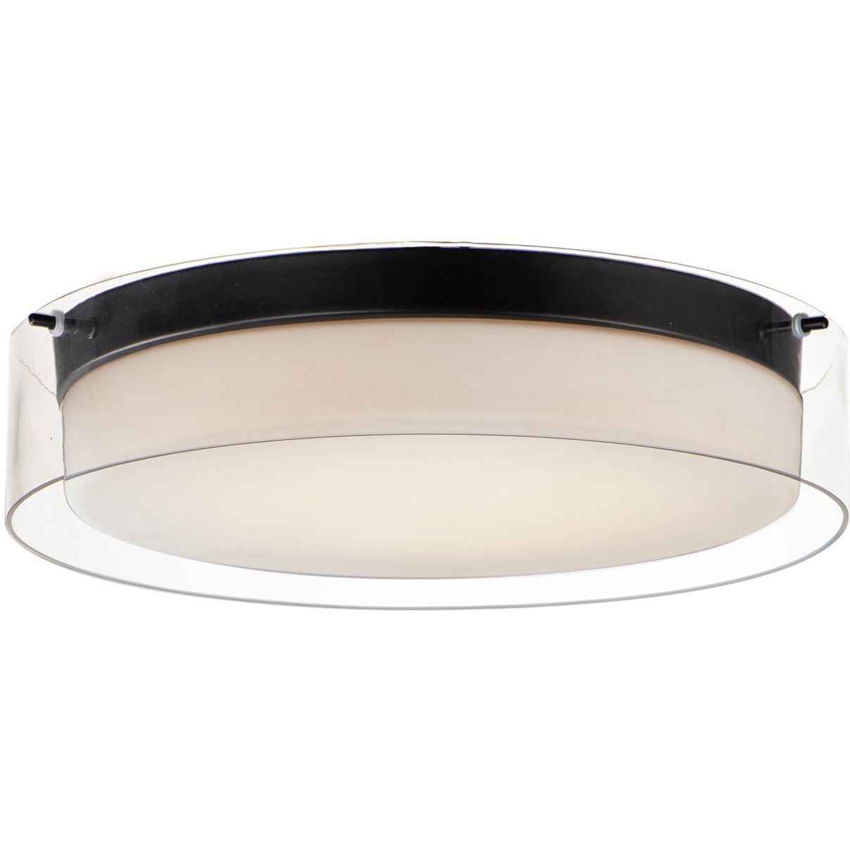 Duo LED 16 inch Black Flush Mount Ceiling Light