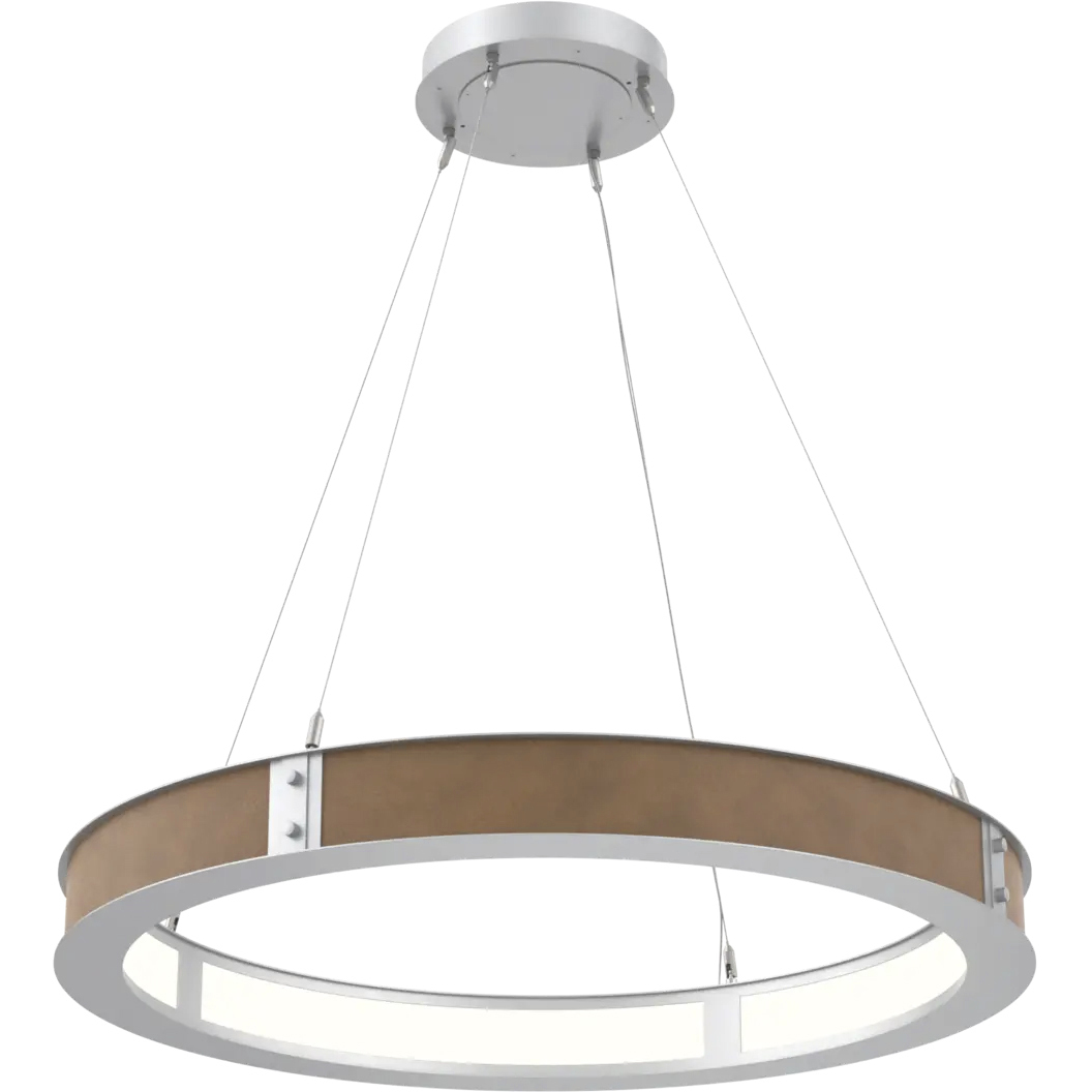Verona LED 36 inch Classic Silver with Nutmeg Ring Chandelier Ceiling Light