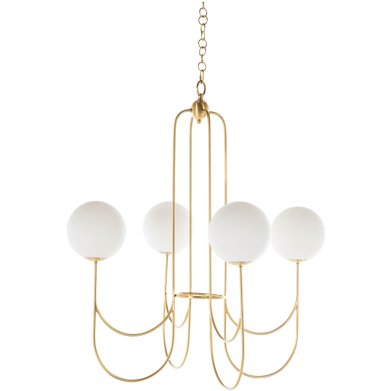 Granville 4 Light 34 inch Brass / Matte Frosted Glass Chandelier Ceiling Light
