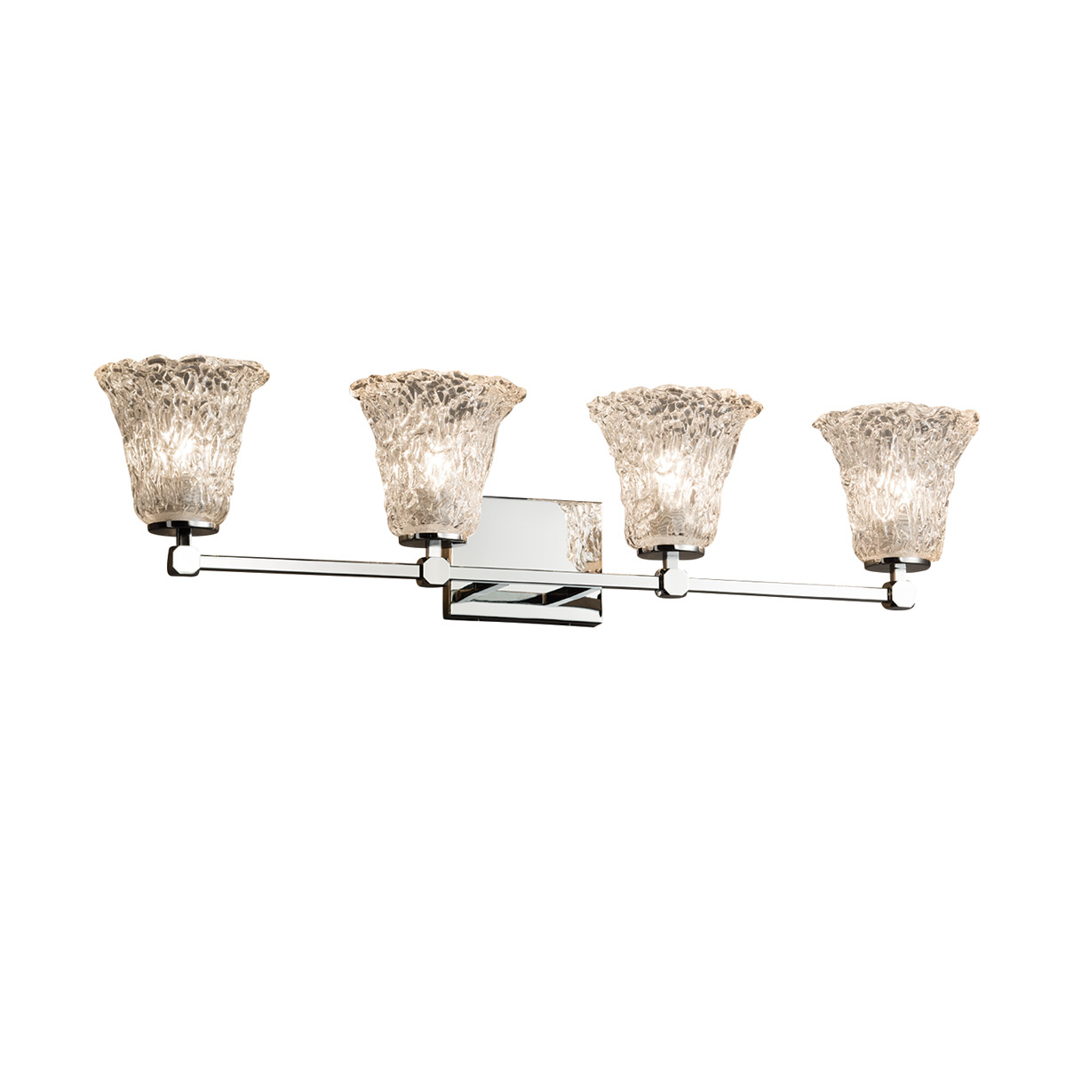 Veneto Luce LED 32.75 inch Polished Chrome Vanity Light Wall Light in 2800 Lm LED, Lace (Veneto Luce), Round Flared