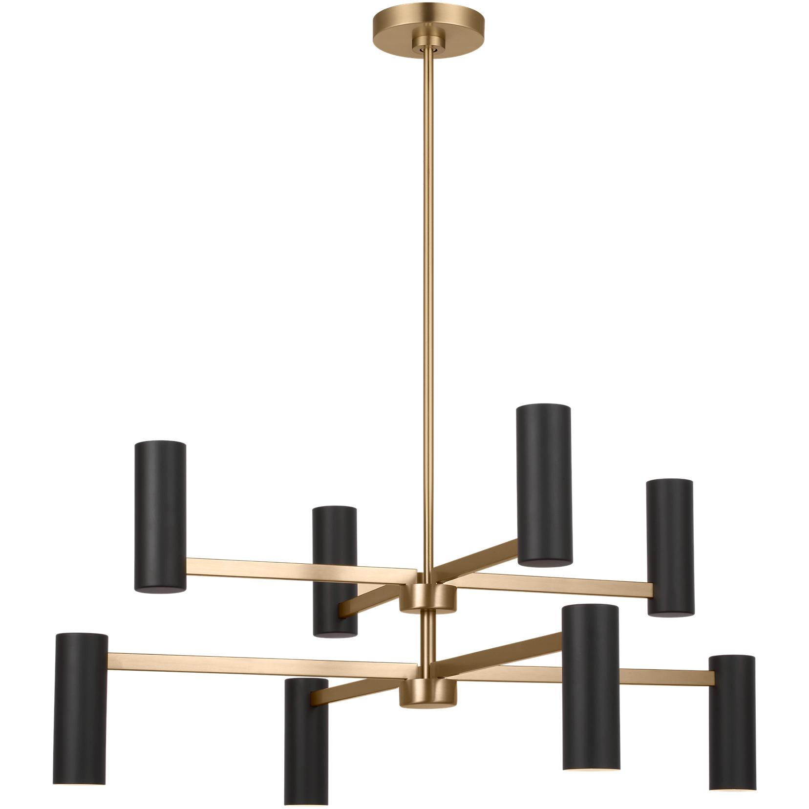 Zentro LED 36 inch Satin Brass Chandelier Ceiling Light