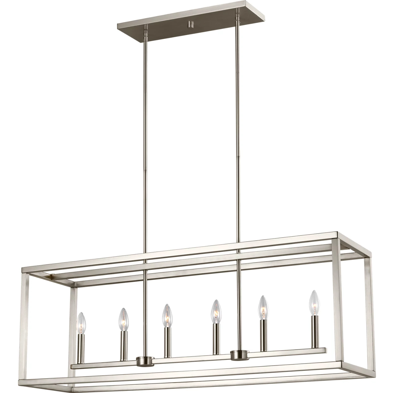 Moffet Street 6 Light 42 inch Brushed Nickel Island Pendant Ceiling Light