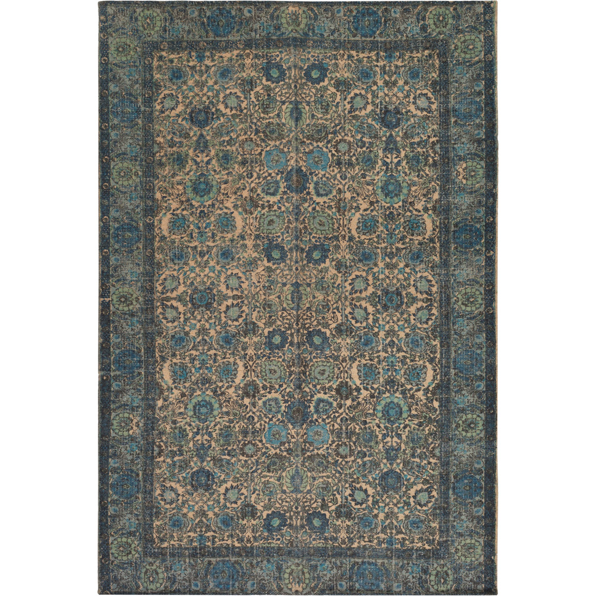 Shadi 36 X 24 inch Neutral and Black Area Rug, Jute, Cotton, and Polyester