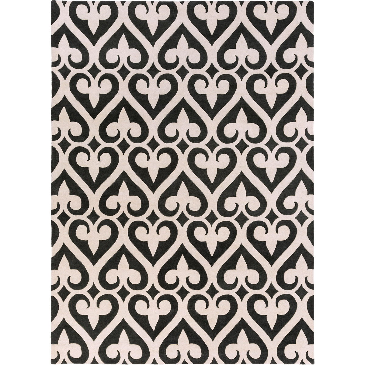 Zuna 132 X 96 inch Black and Neutral Area Rug, Wool