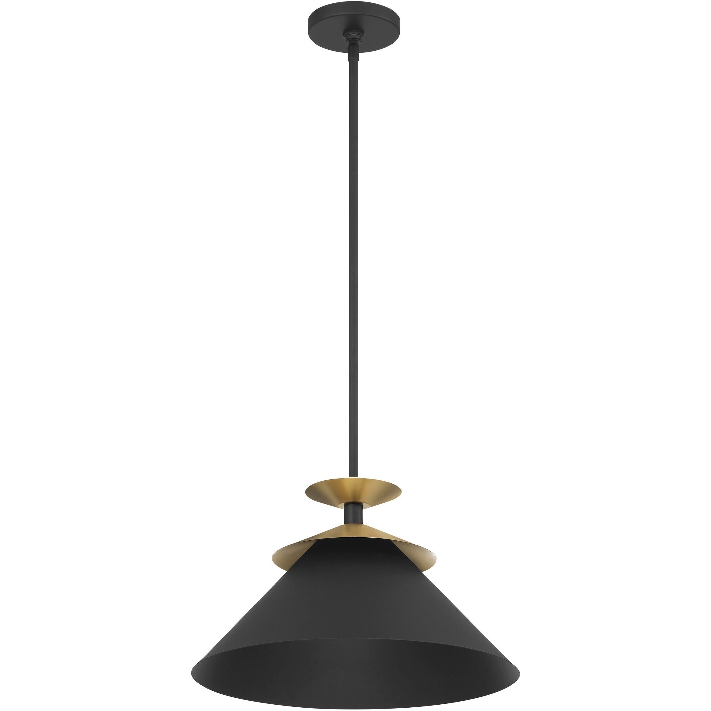 Tremolo 1 Light 16.25 inch Textured Black and Champagne Gold Pendant Ceiling Light