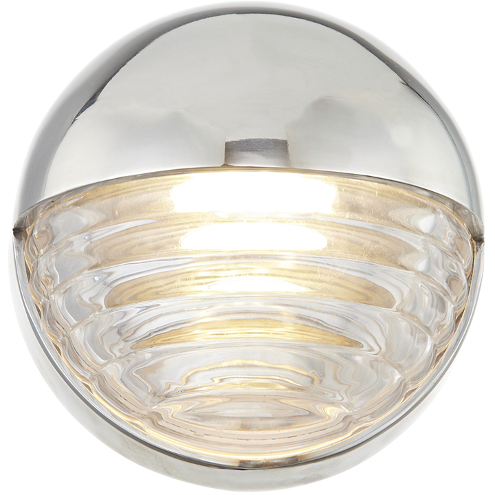 Palais LED 5.63 inch Polished Nickel/Ribbed Glass ADA Wall/Ceiling Light Wall Light