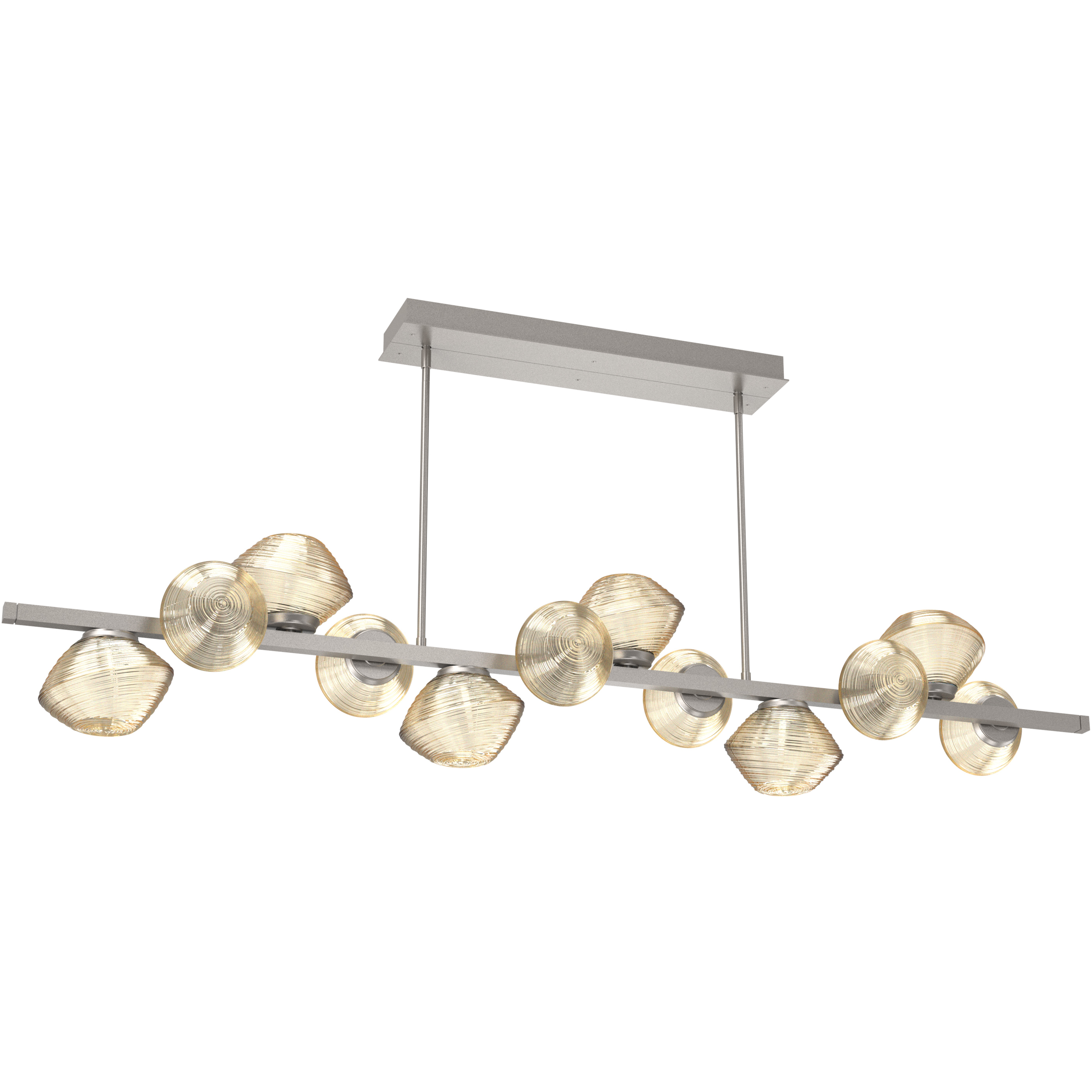 Mesa LED 72 inch Beige Silver Chandelier Ceiling Light in Amber, 2700K LED, Twisted Branch