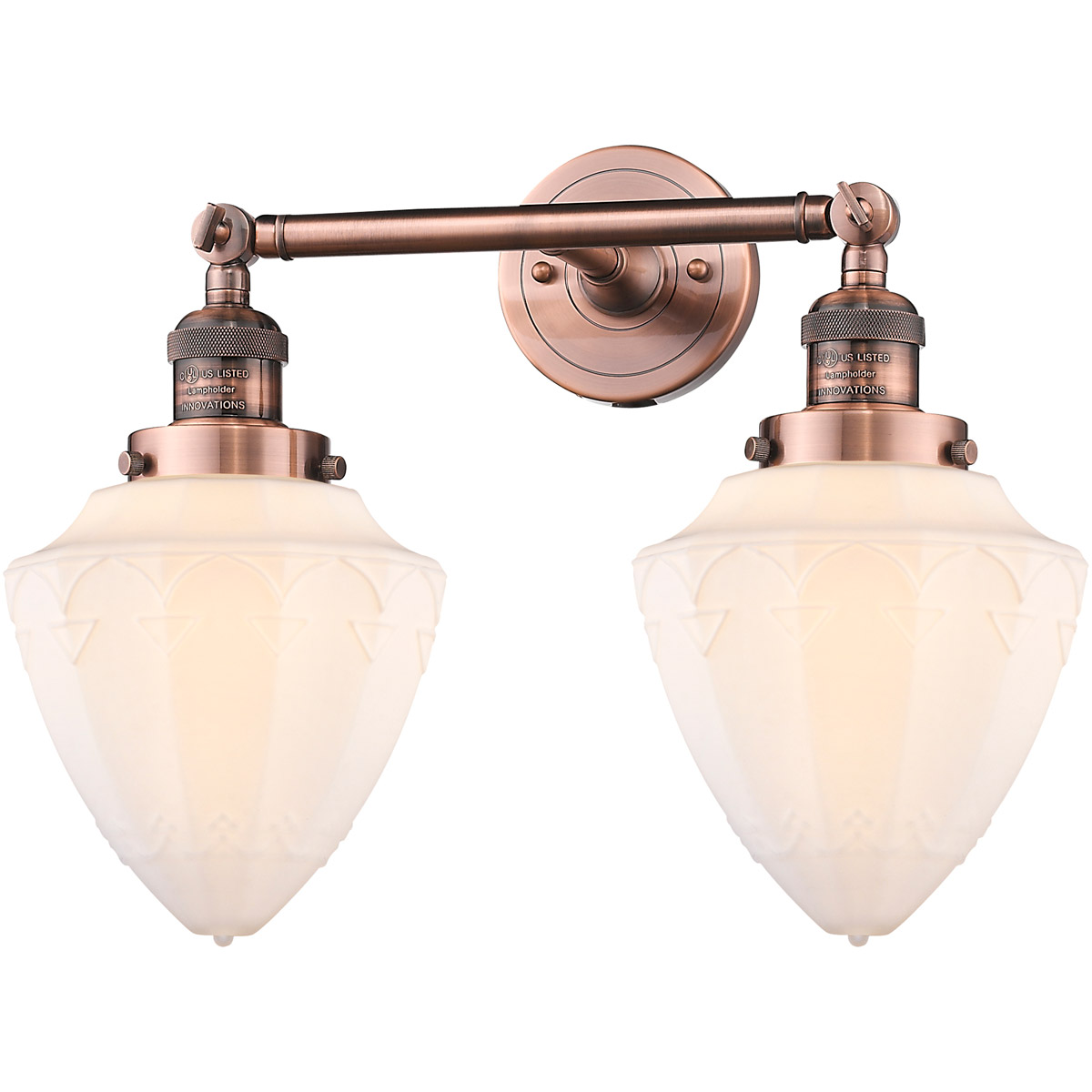Franklin Restoration Bullet 2 Light 18 inch Antique Copper Bath Vanity Light Wall Light