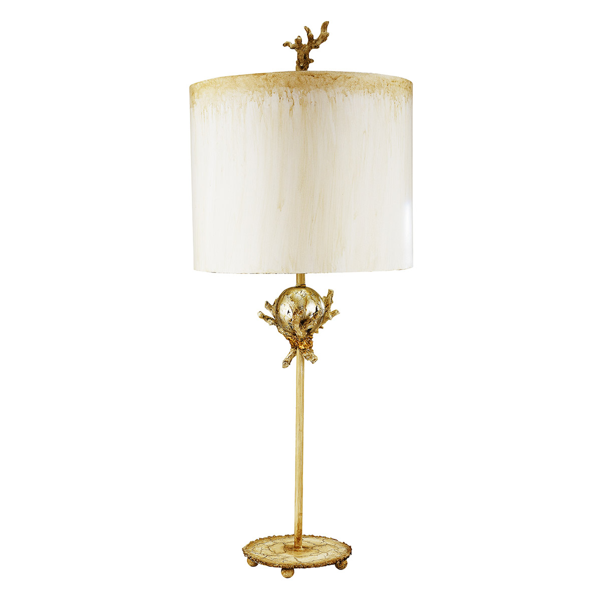 Trellis 31 inch 60.00 watt Putty With Silver Leaf Orb Element Table Lamp Portable Light, Flambeau
