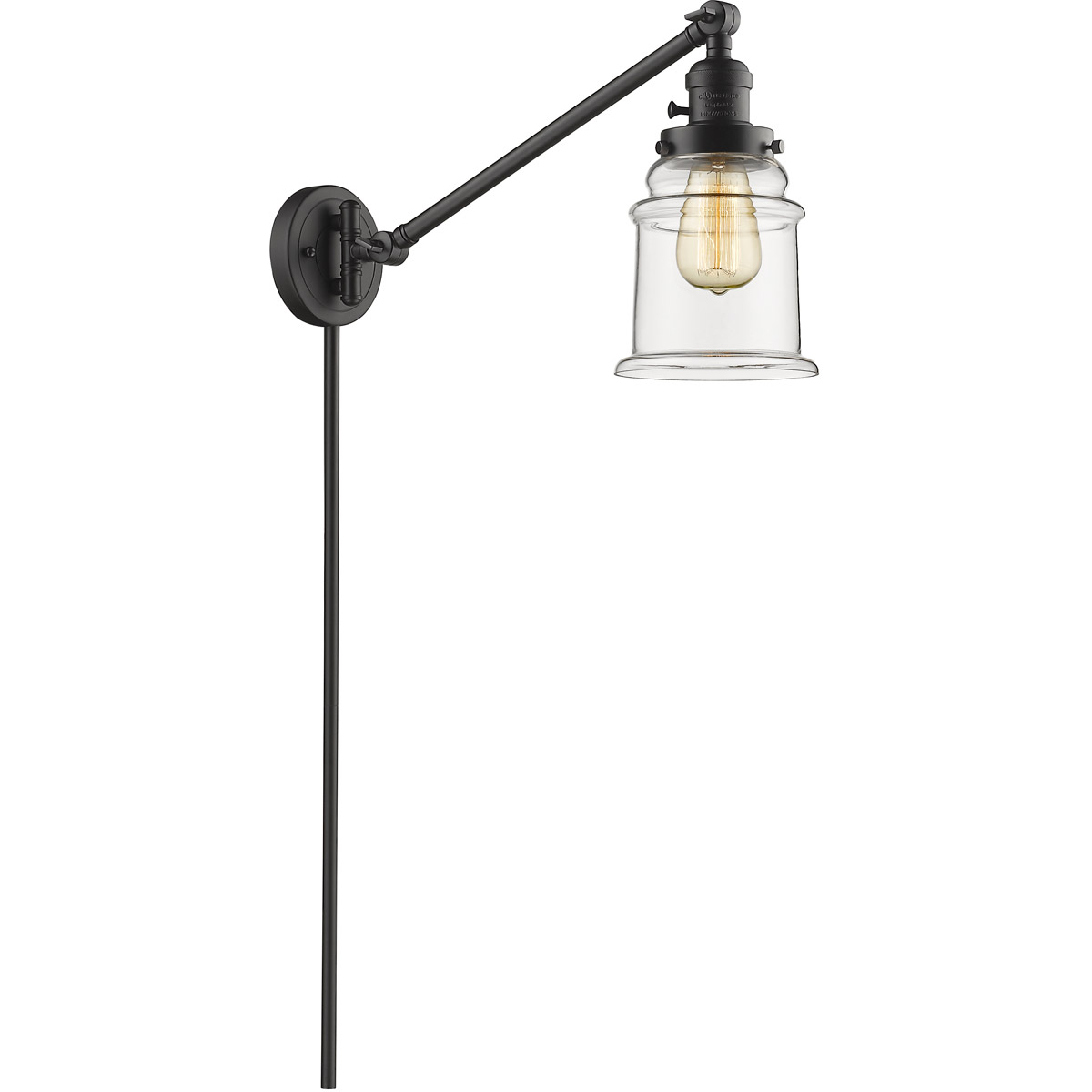 Canton 35 inch 60.00 watt Oil Rubbed Bronze Swing Arm Wall Light, Franklin Restoration