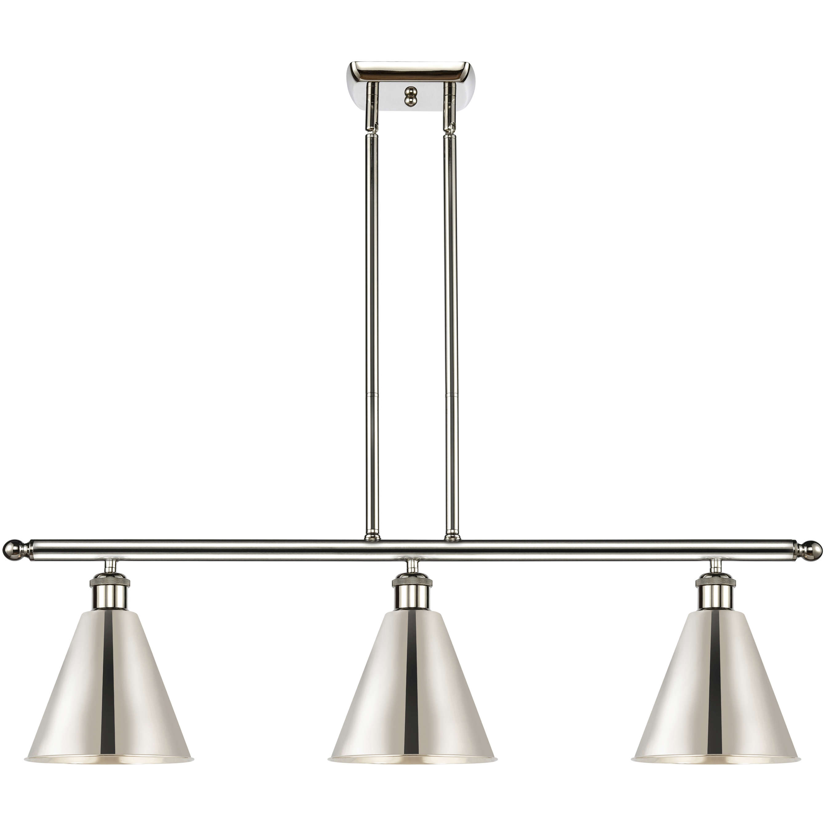 Ballston Cone 3 Light 36 inch Polished Nickel Island Light Ceiling Light
