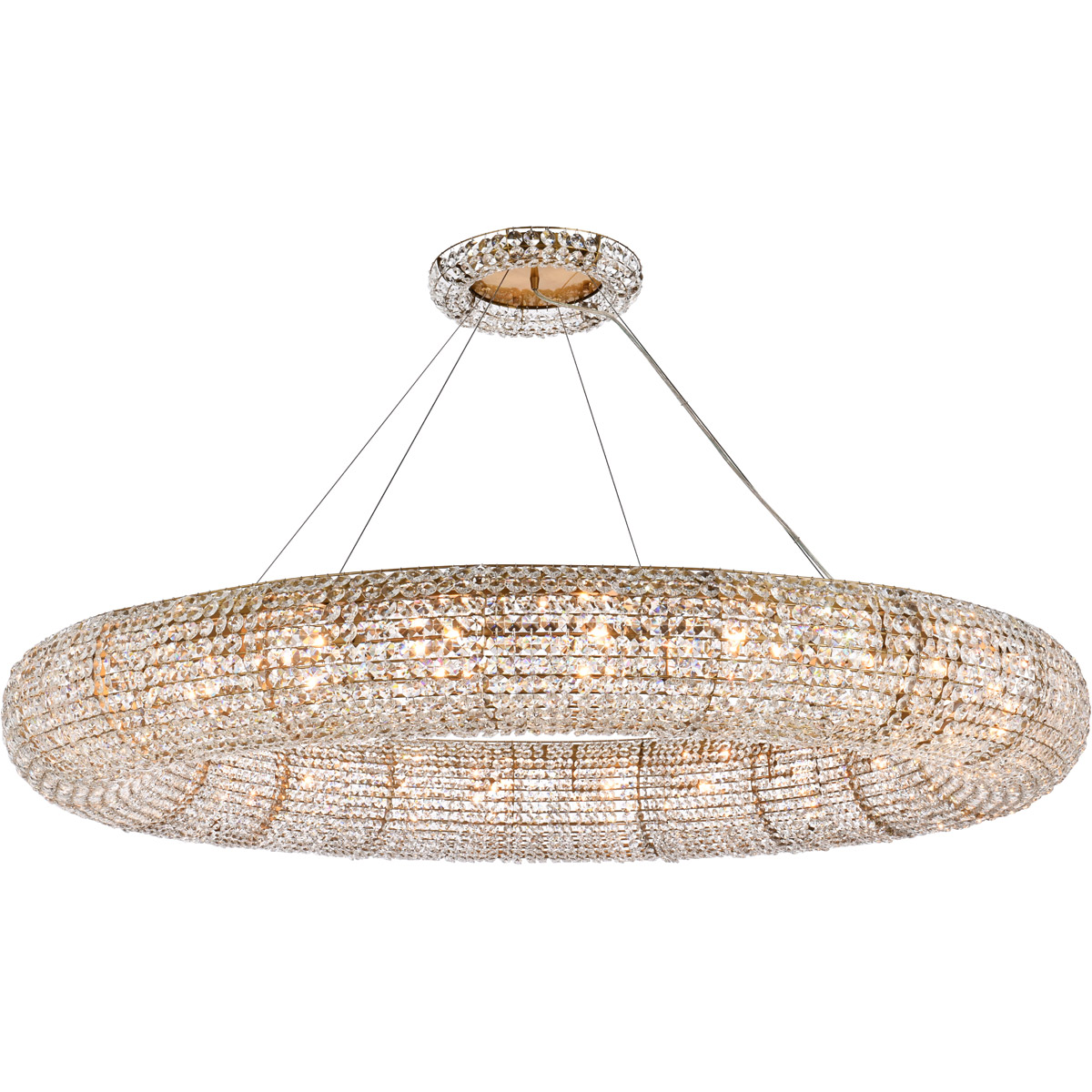 Paris 24 Light 59 inch Brass Chandelier Ceiling Light in Gold