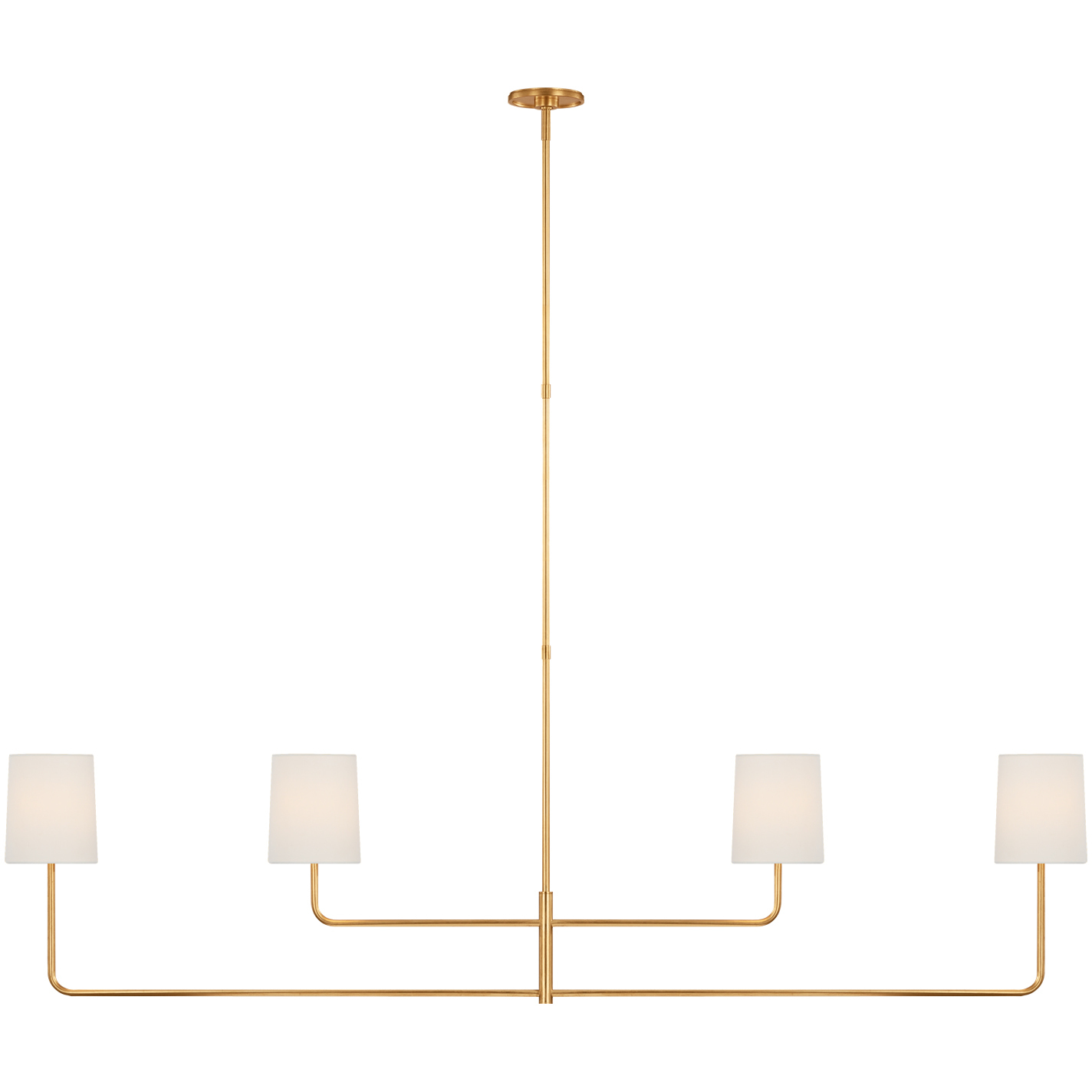 Barbara Barry Go Lightly LED 70 inch Gild Linear Chandelier Ceiling Light in Linen