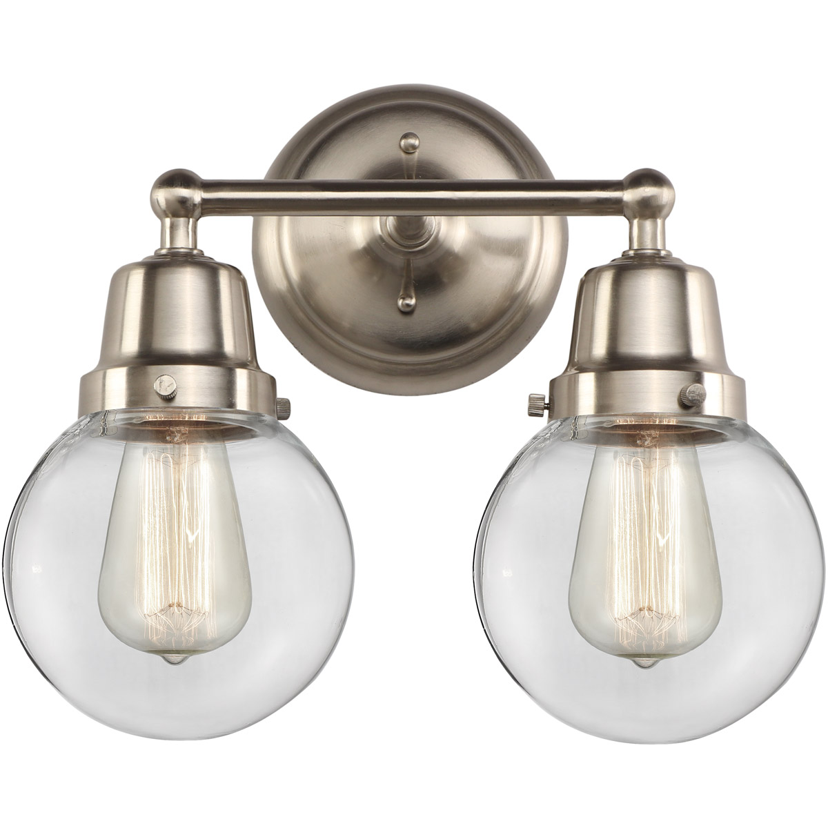 Aditi Beacon 2 Light 14 inch Brushed Satin Nickel Bath Vanity Light Wall Light, Aditi