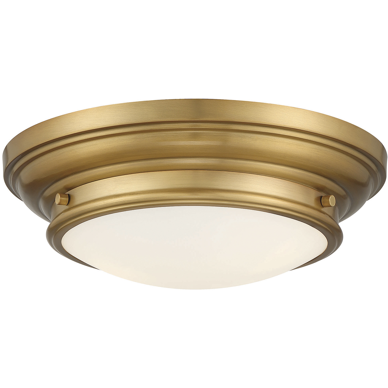 Transitional 2 Light 13 inch Natural Brass Flush Mount Ceiling Light