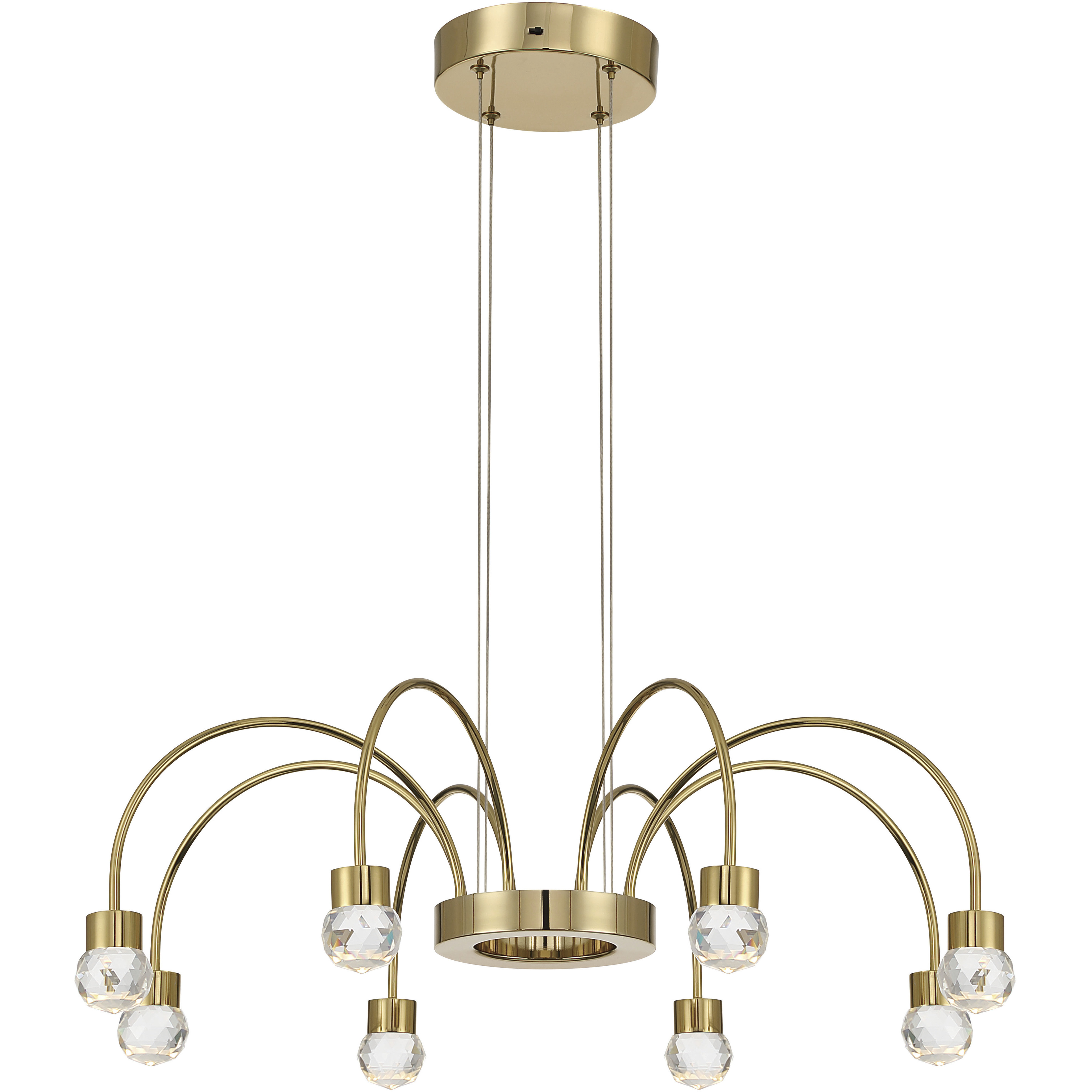 Yep Vario 8 Light 25.25 inch Titanium Gold Chandelier Ceiling Light