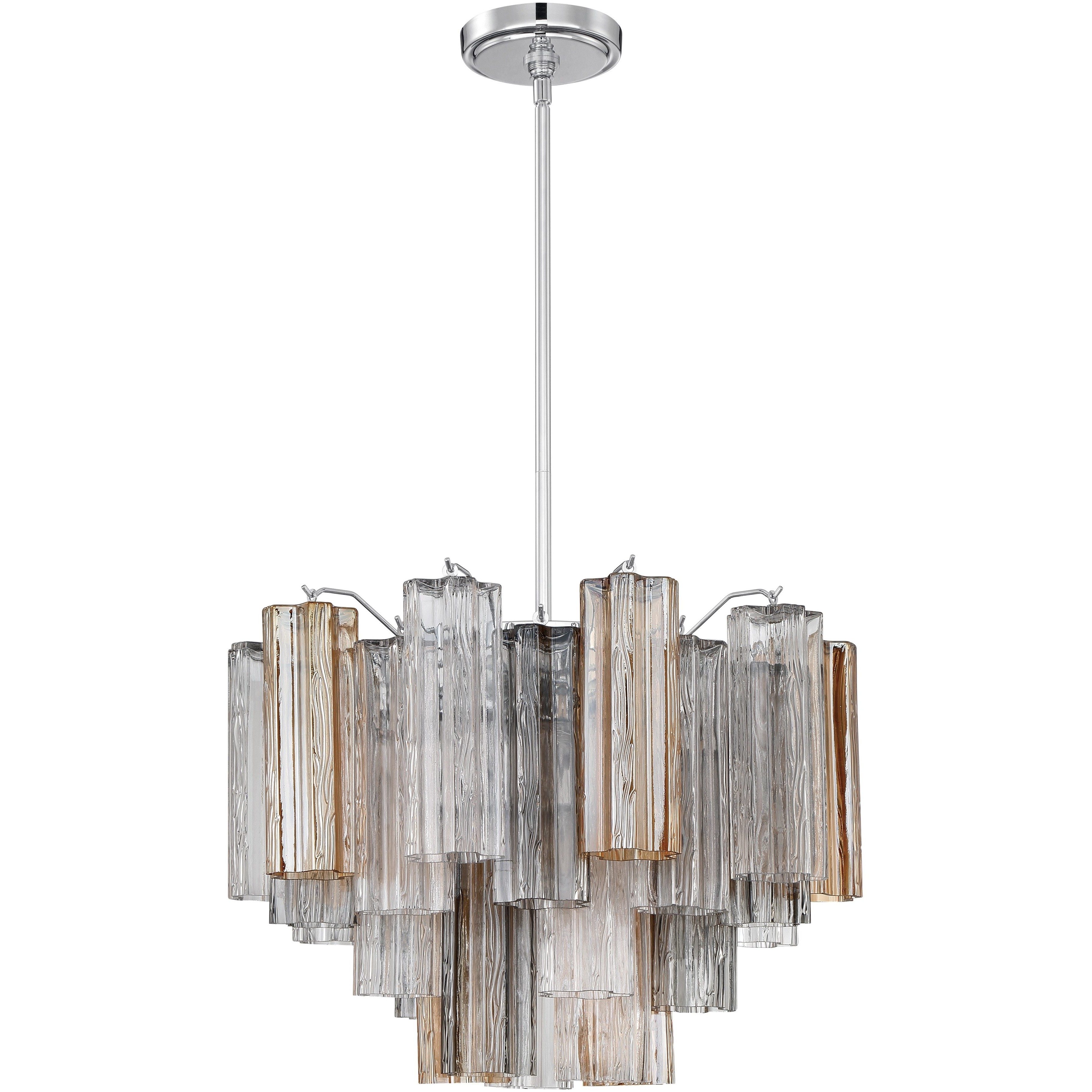 Addis 6 Light 19.75 inch Polished Chrome Chandelier Ceiling Light in Tronchi Glass Autumn